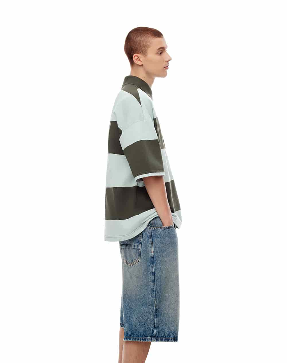 Polo oversize algodón rayas hombre - miniatura 3