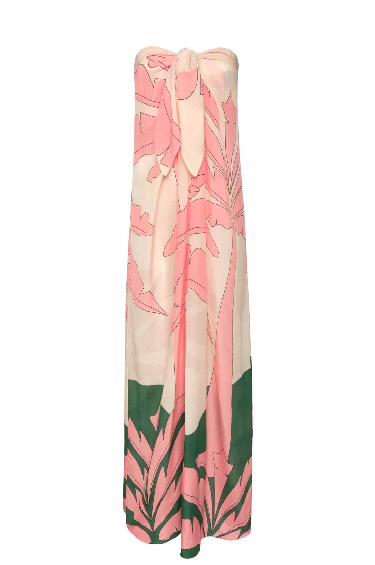 Cayetana Silk Crepe Maxi Dress / Peach Palms - miniatura 4