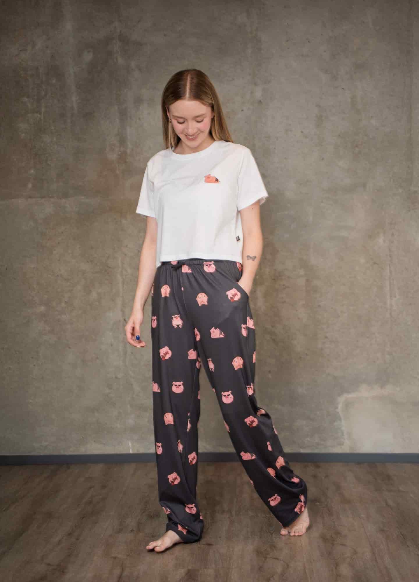 Conjunto Pantalón Cerditos - Negro - miniatura 2