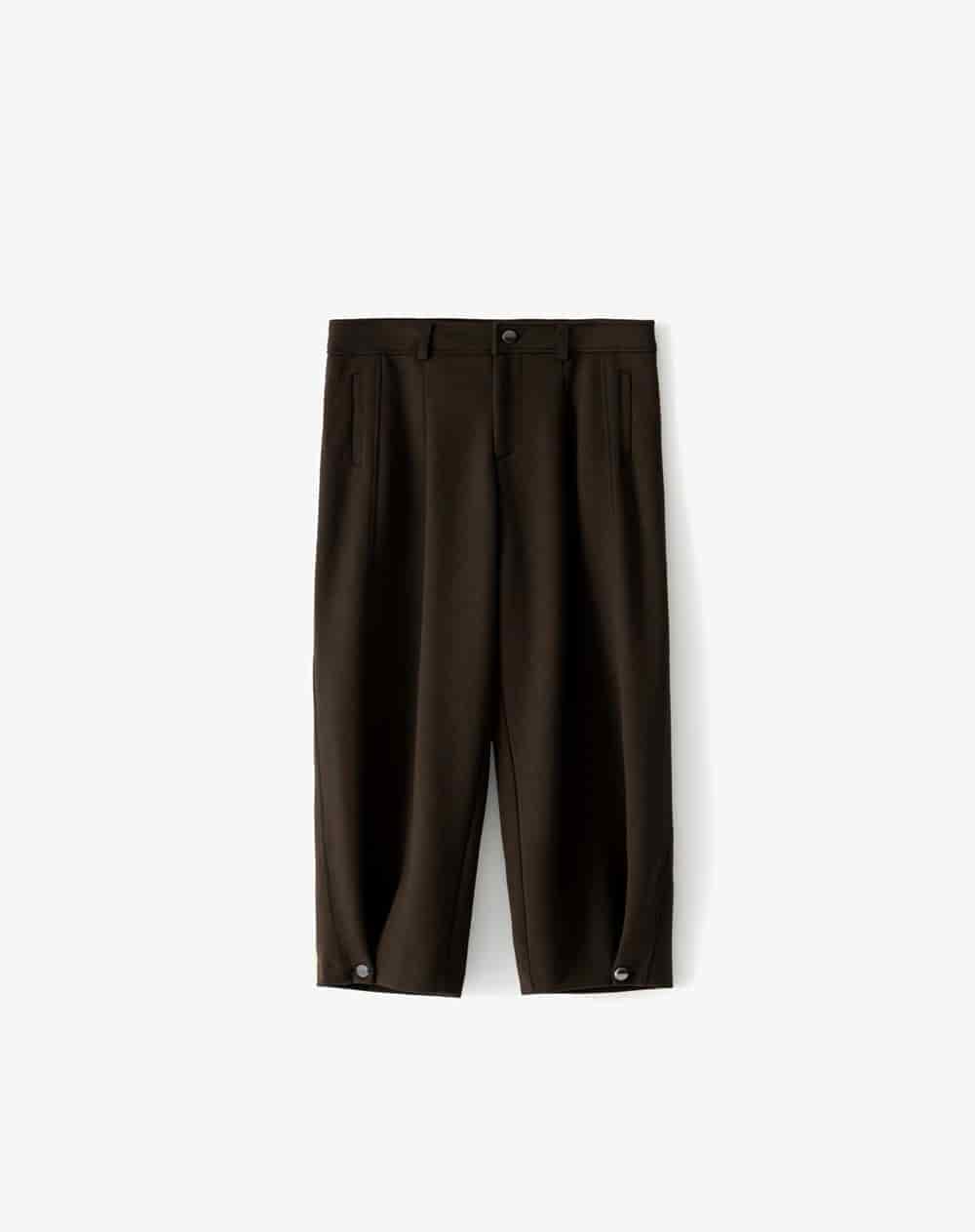 Pantalón loose tiro medio chocolate mujer - miniatura 1