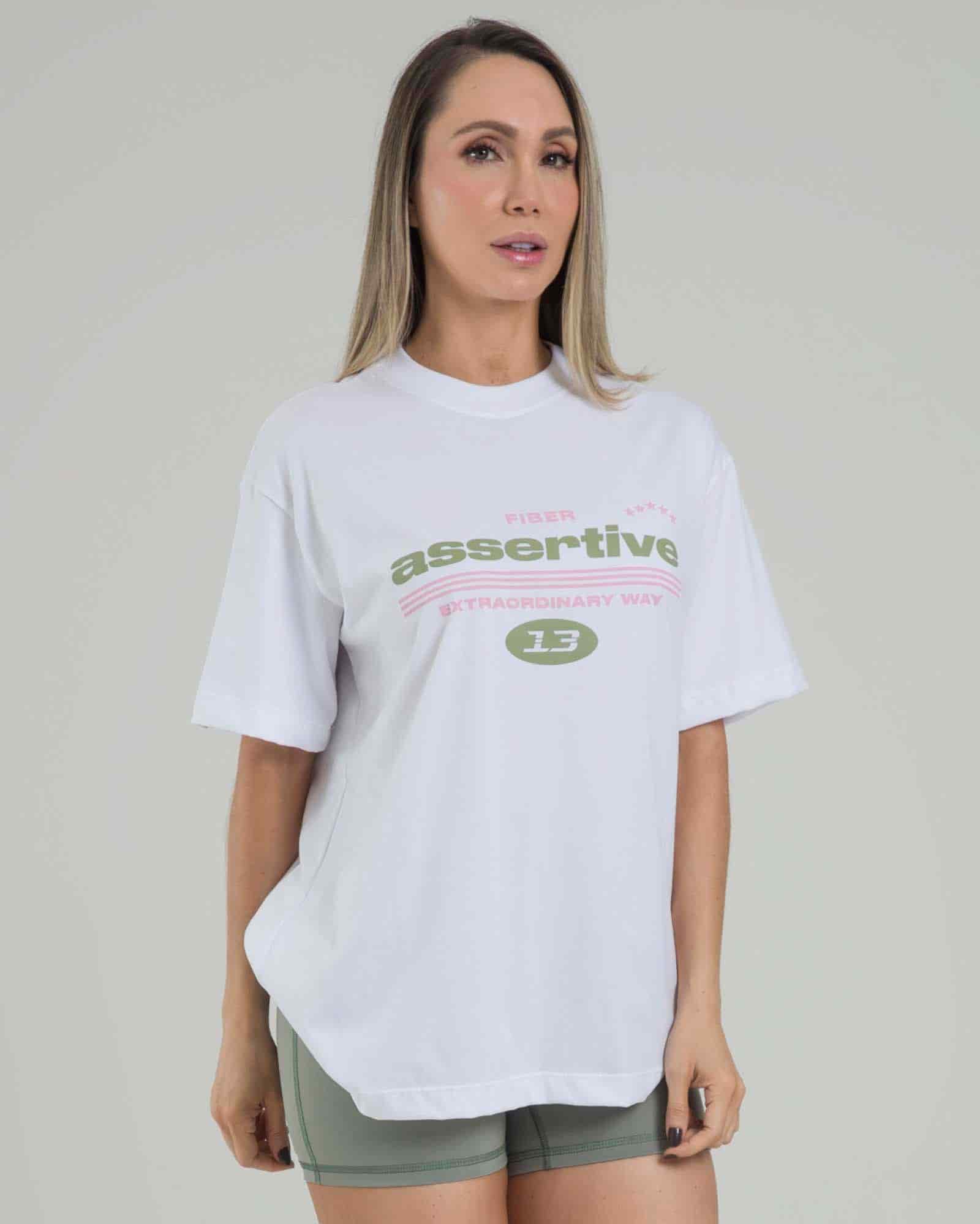 Camiseta oversize assertive blanco lumen FIBER - miniatura 1
