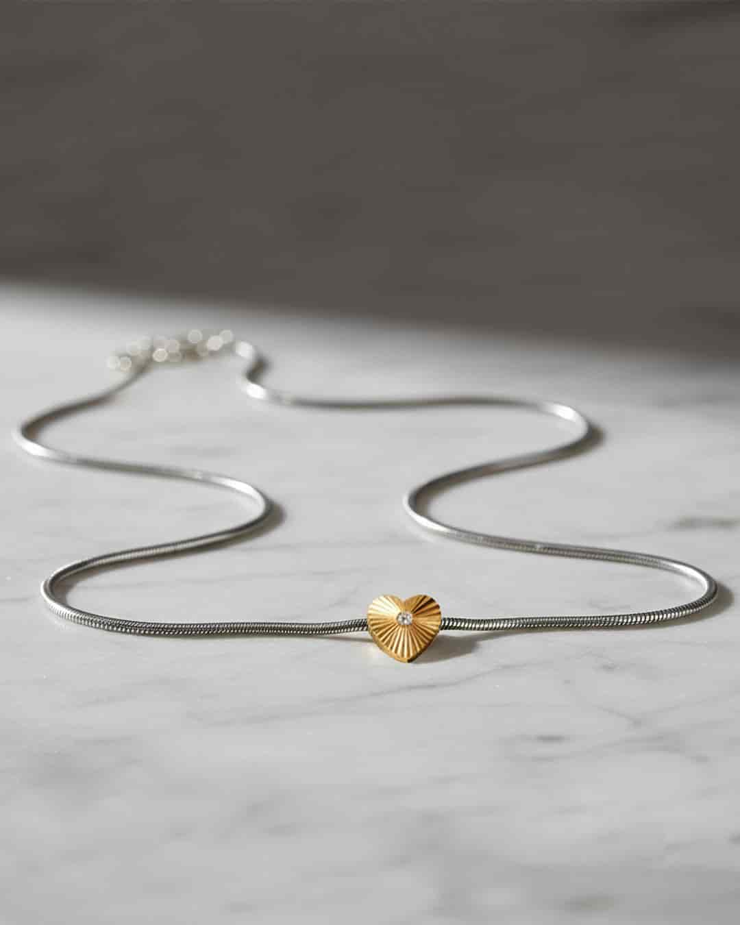 Collar Silver Corazón Oro - miniatura 3