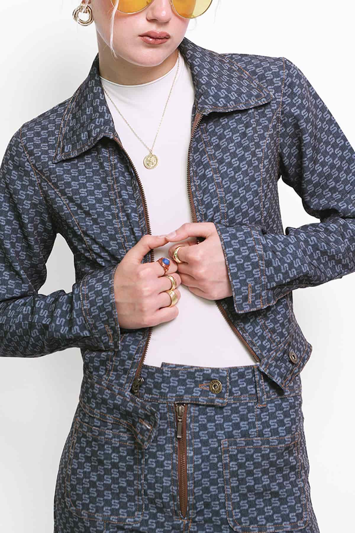 Monogram Pants in Denim - miniatura 3