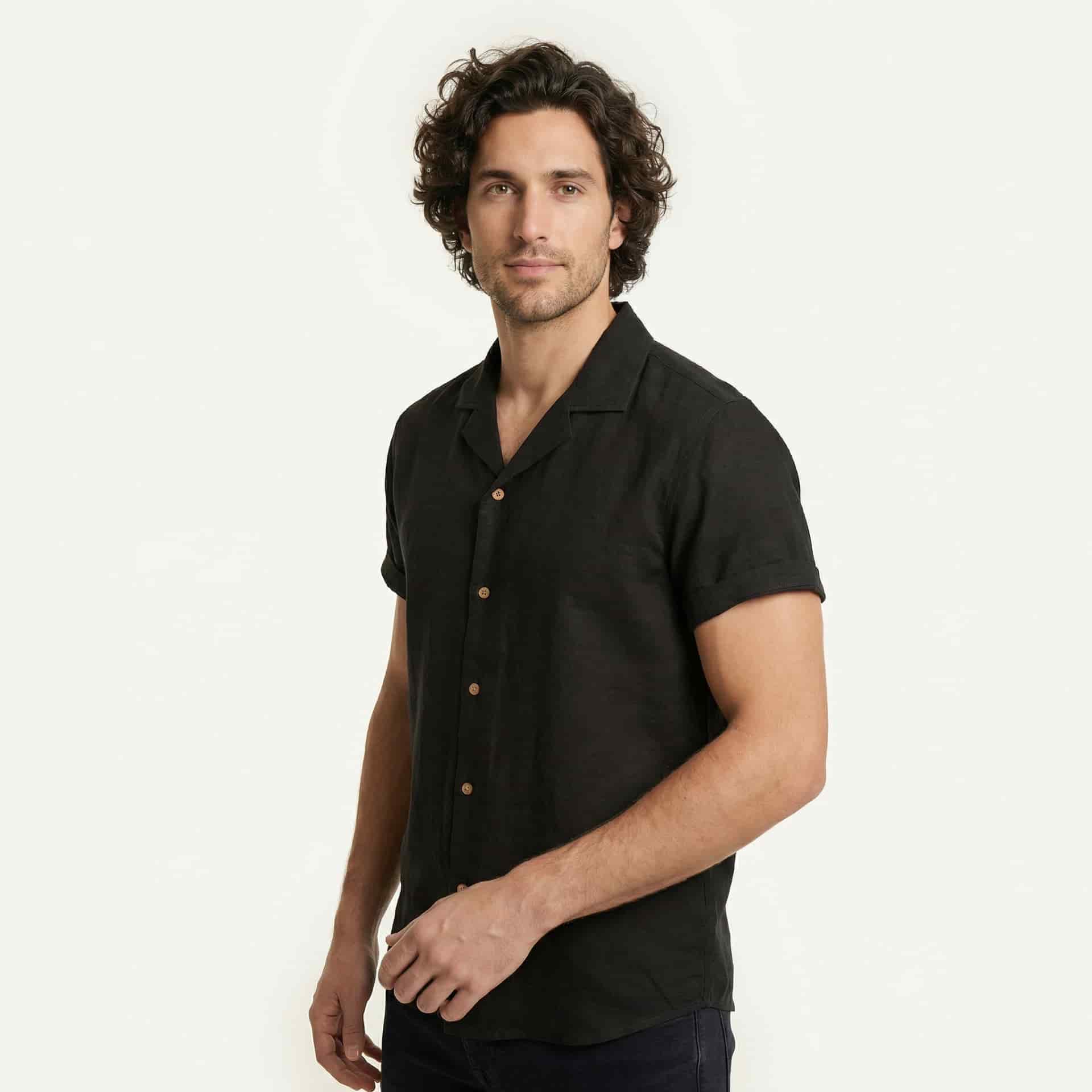 Camisa Bowling Negra B08 - miniatura 4