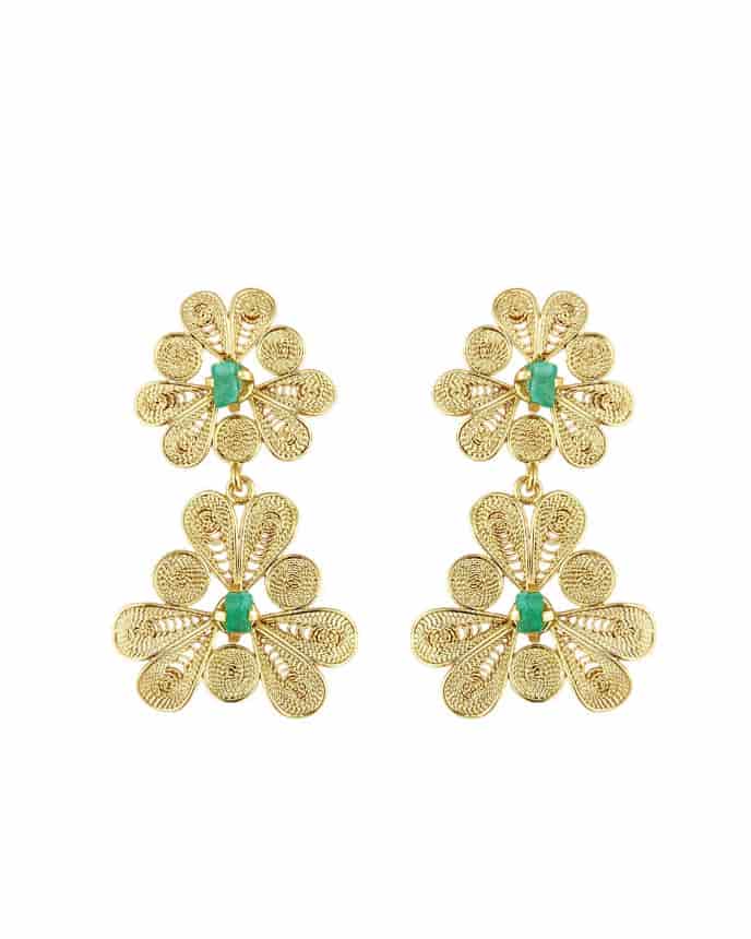 Aretes doble flor, Katya - miniatura 1