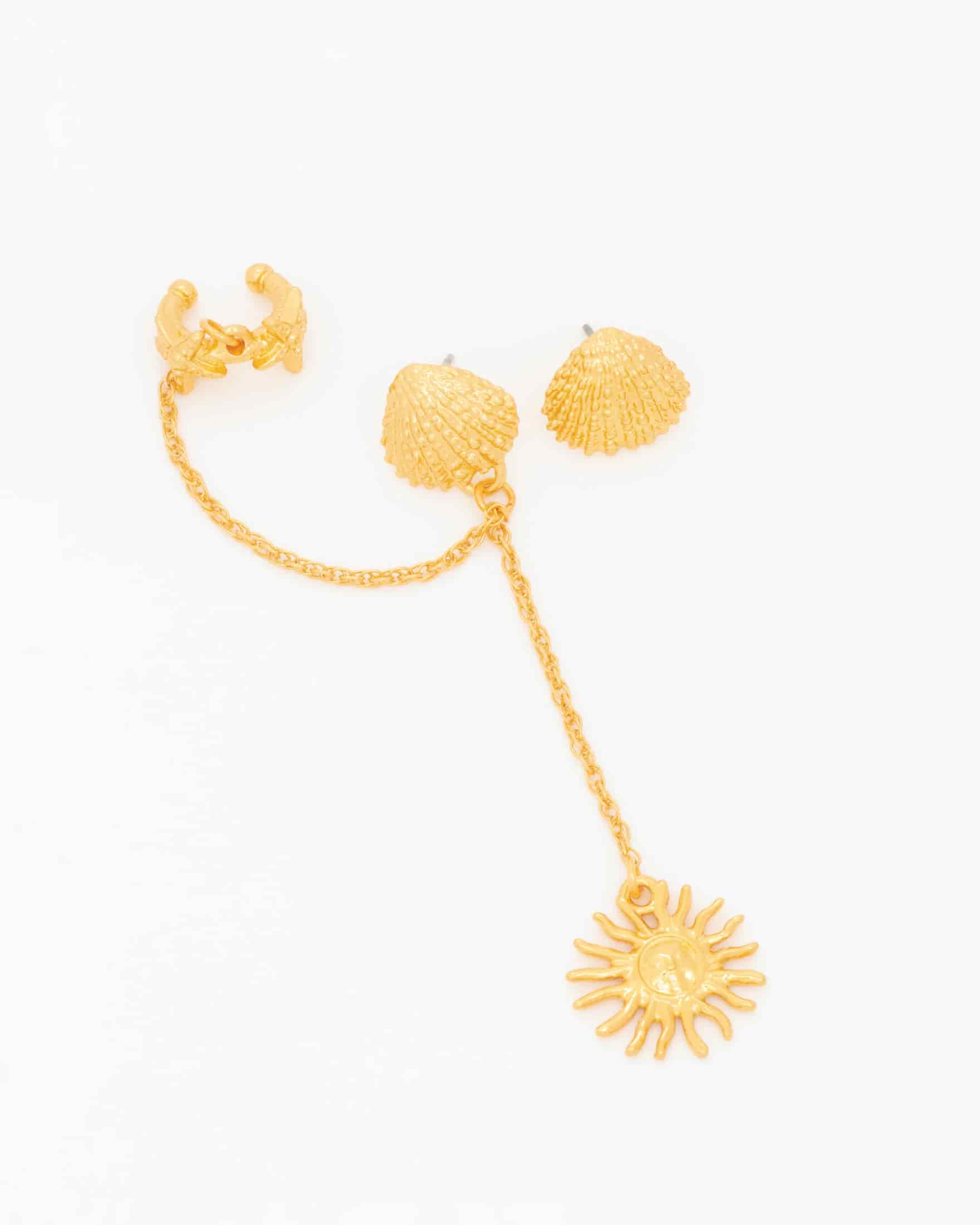 Aretes Solitario Concha - miniatura 2