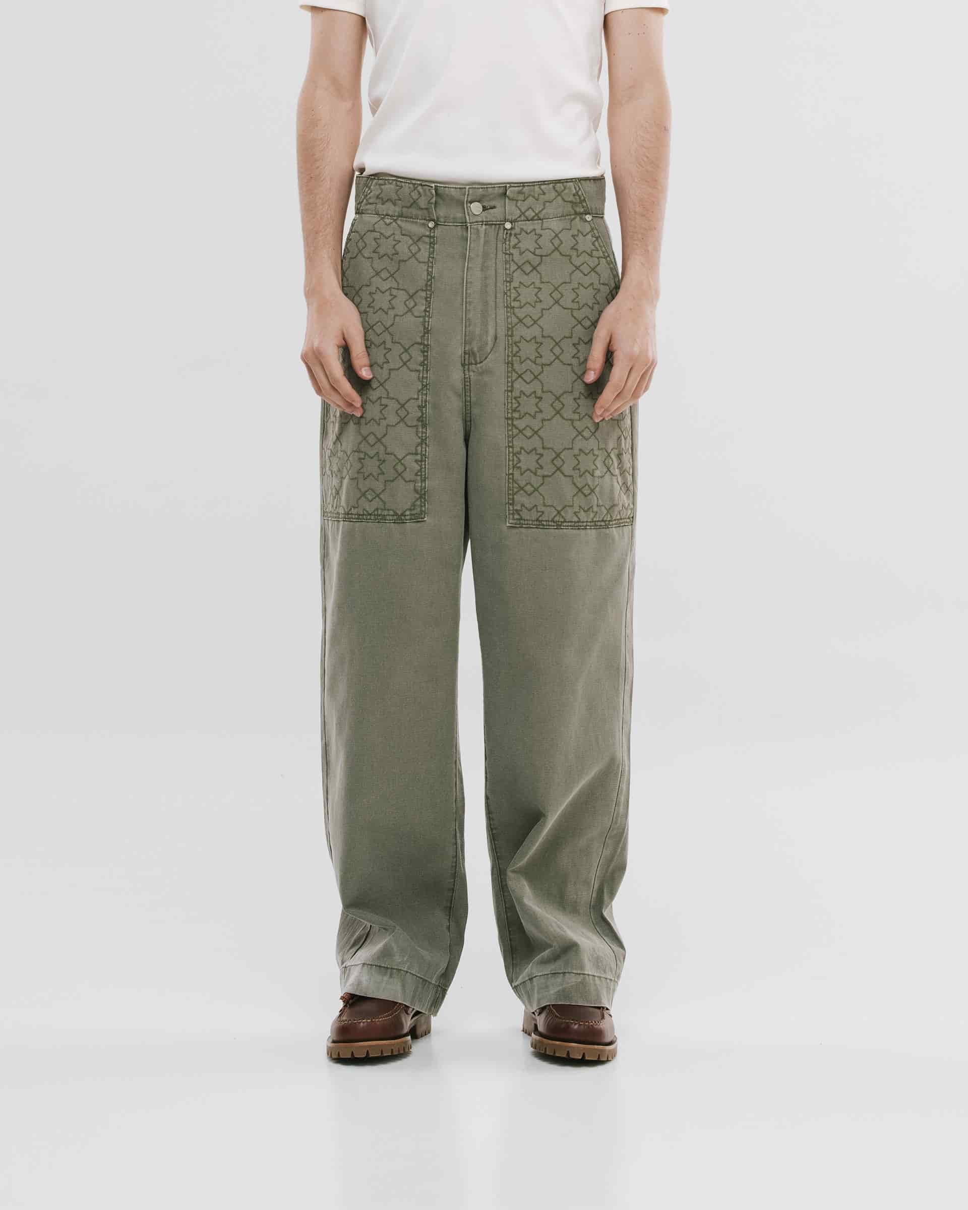 Wide Fit Chore Pants - Verde Oliva - miniatura 2