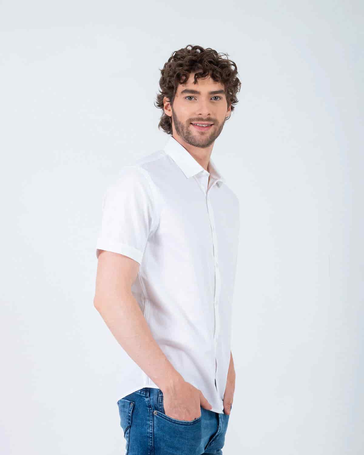 Camisa blanca manga corta para hombre - miniatura 72