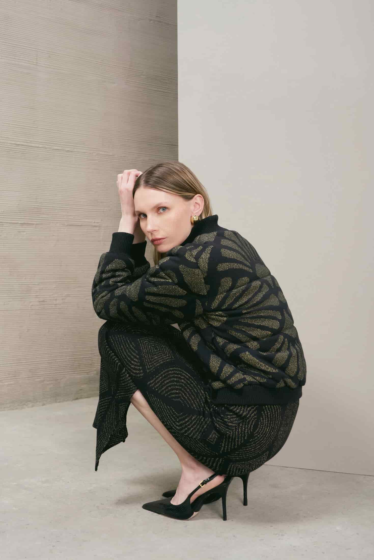 Bomber Jacket Venus Negro-Dorado - miniatura 4