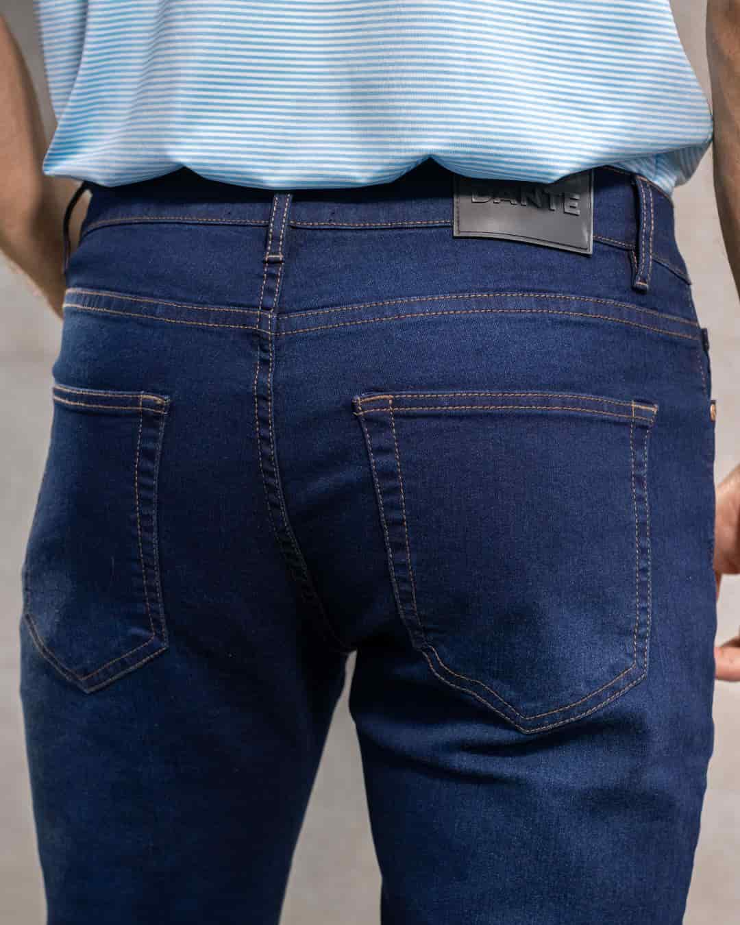 Jean Elastico Azul Oscuro Clasico Vintage - miniatura 3