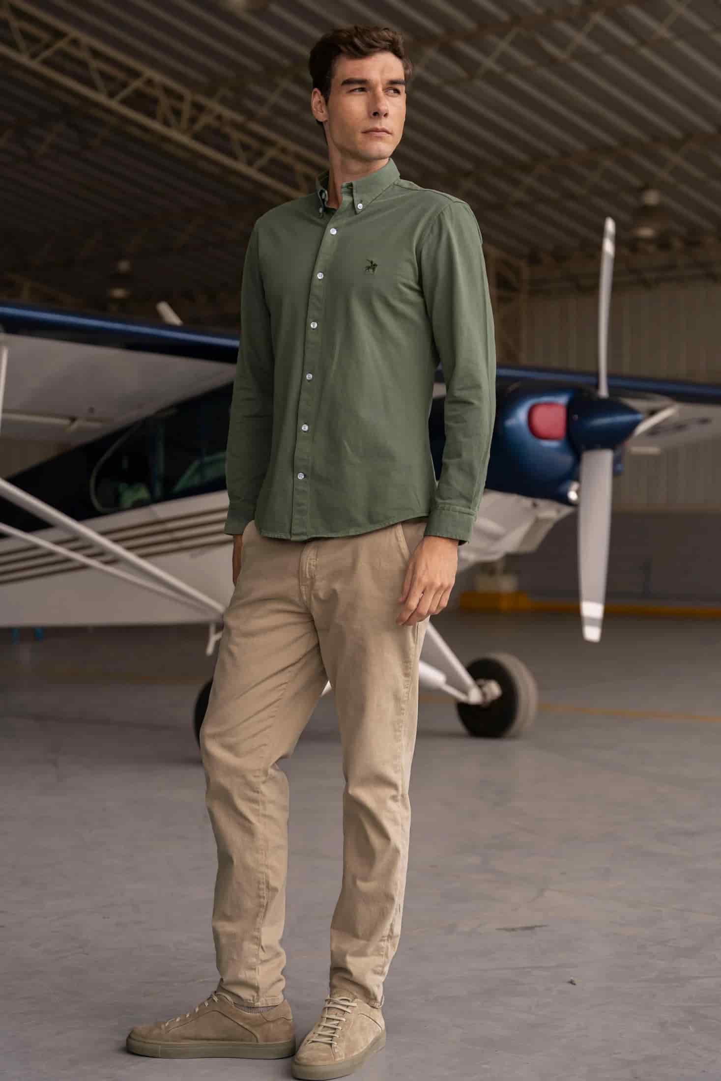 Camisa Micro Pique Hombre Verde - miniatura 2