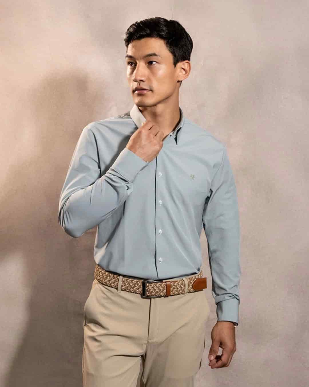 Camisa Performance Antiarrugas Verde Sage - miniatura 5