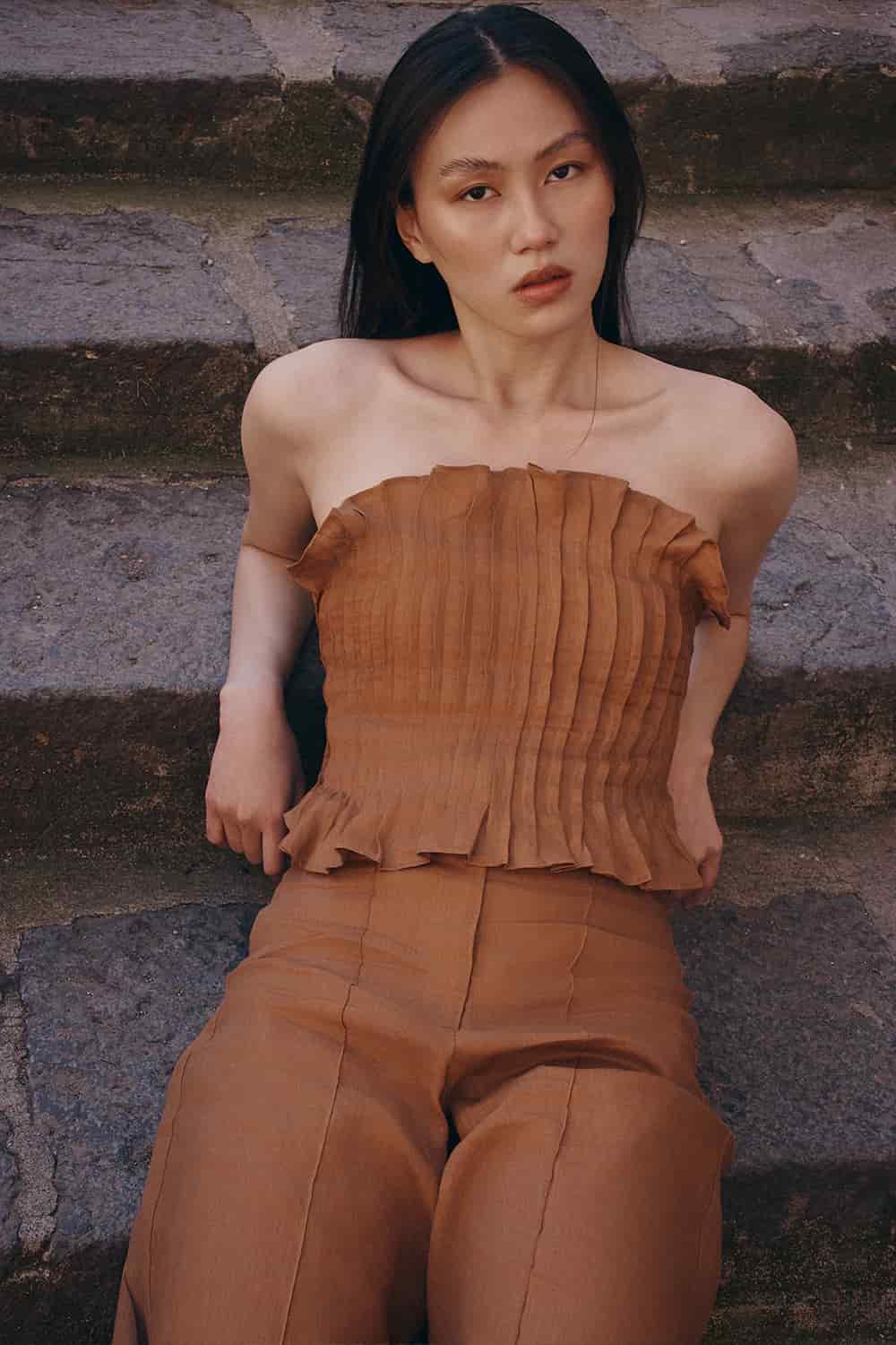 Crop top chiara mocca - miniatura 1