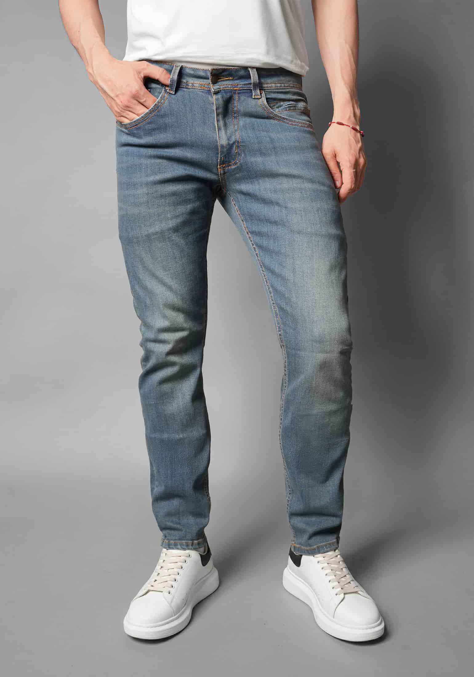 Jean para Hombre Skinny en Tono Azul con Dirty Thunder - miniatura 1
