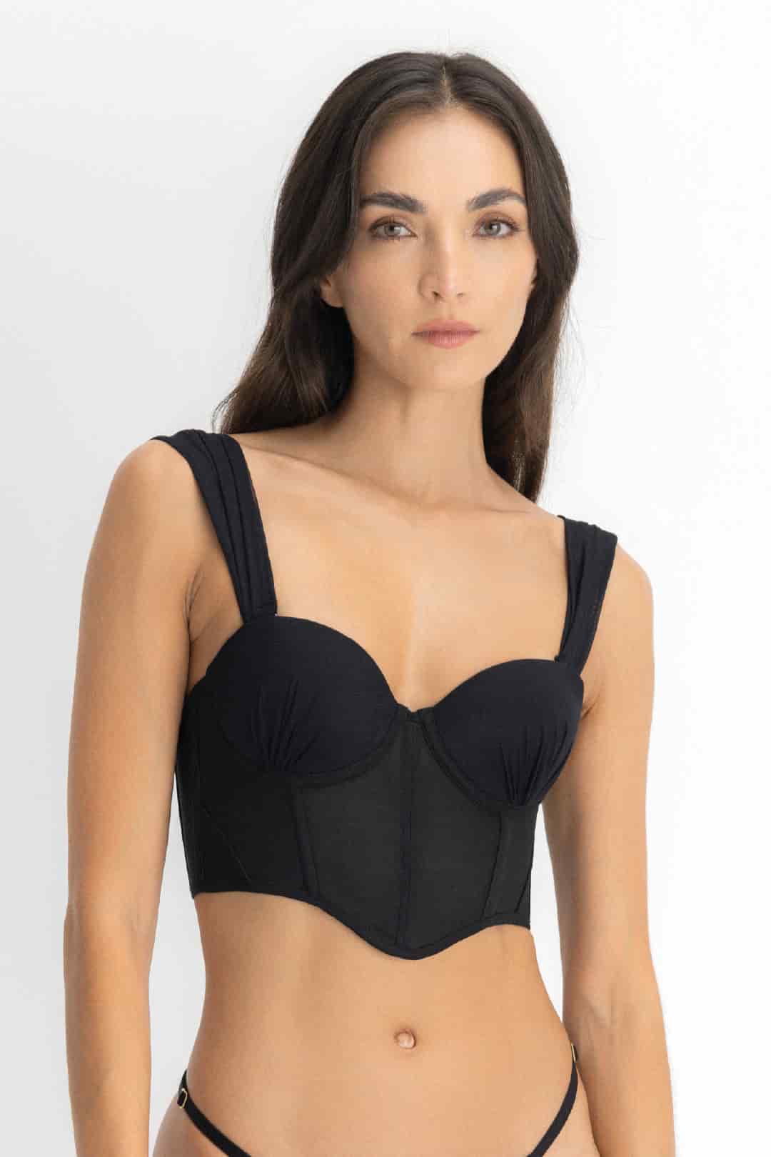 SET CROP TOP, FALDA & PANTY AISA NEGRO - miniatura 8