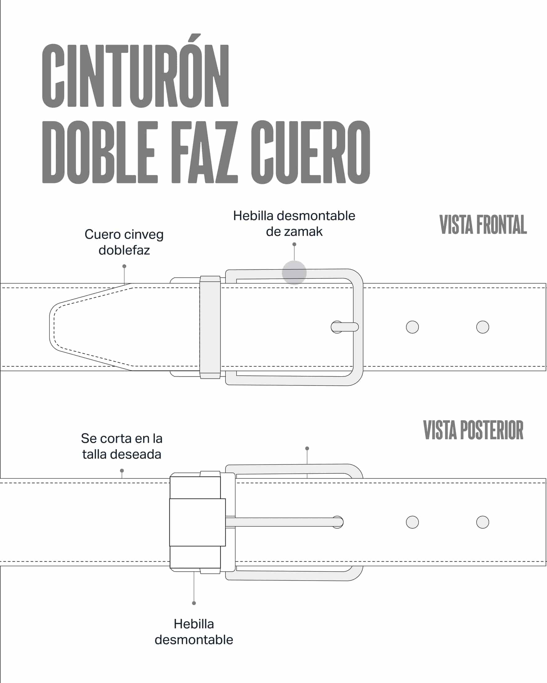 CINTURÓN LAZO DOBLE FAZ NEGRO - miniatura 8