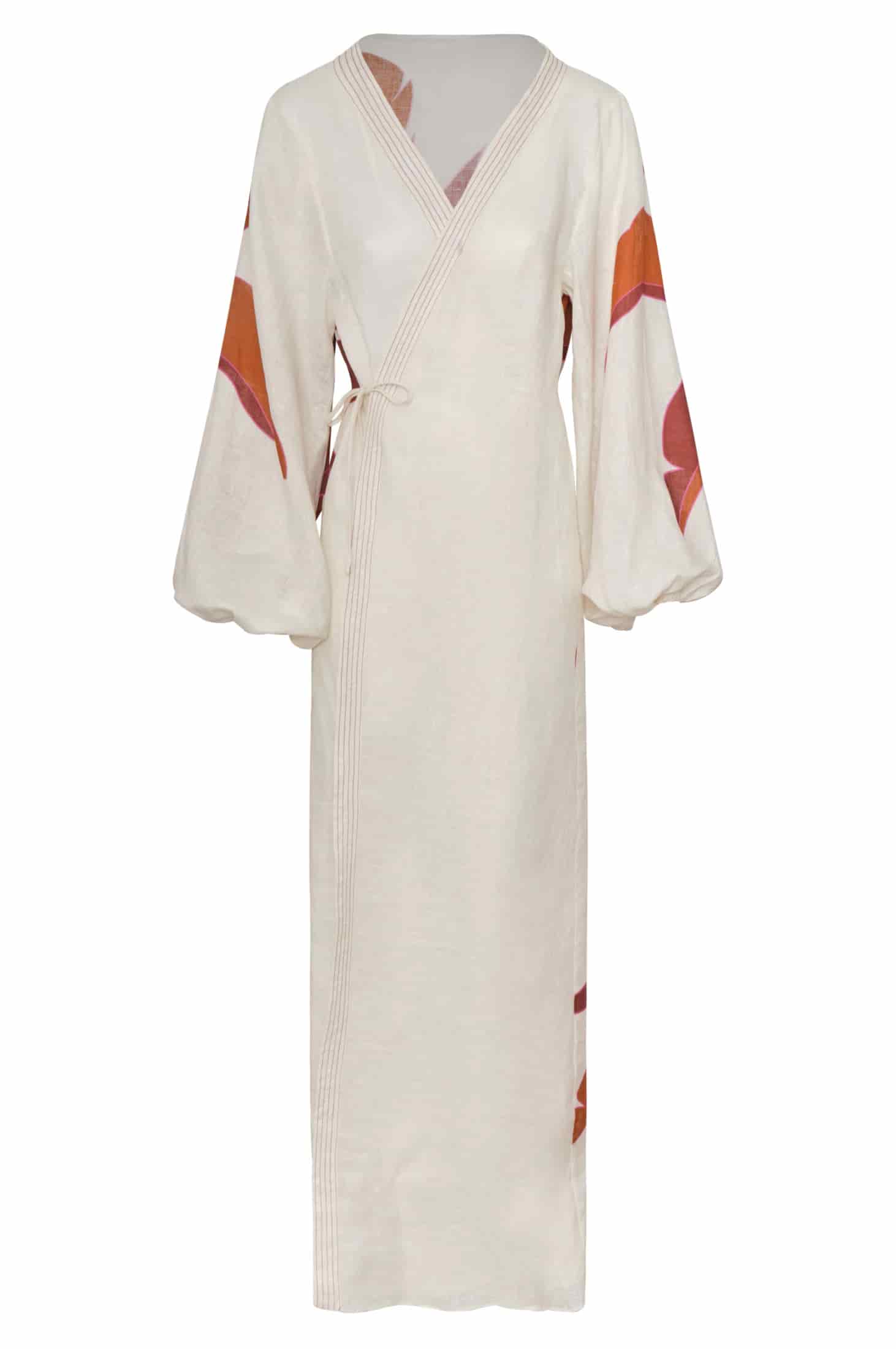Hojarasca Linen Maxi Dress / Fuchsia Palm - miniatura 1