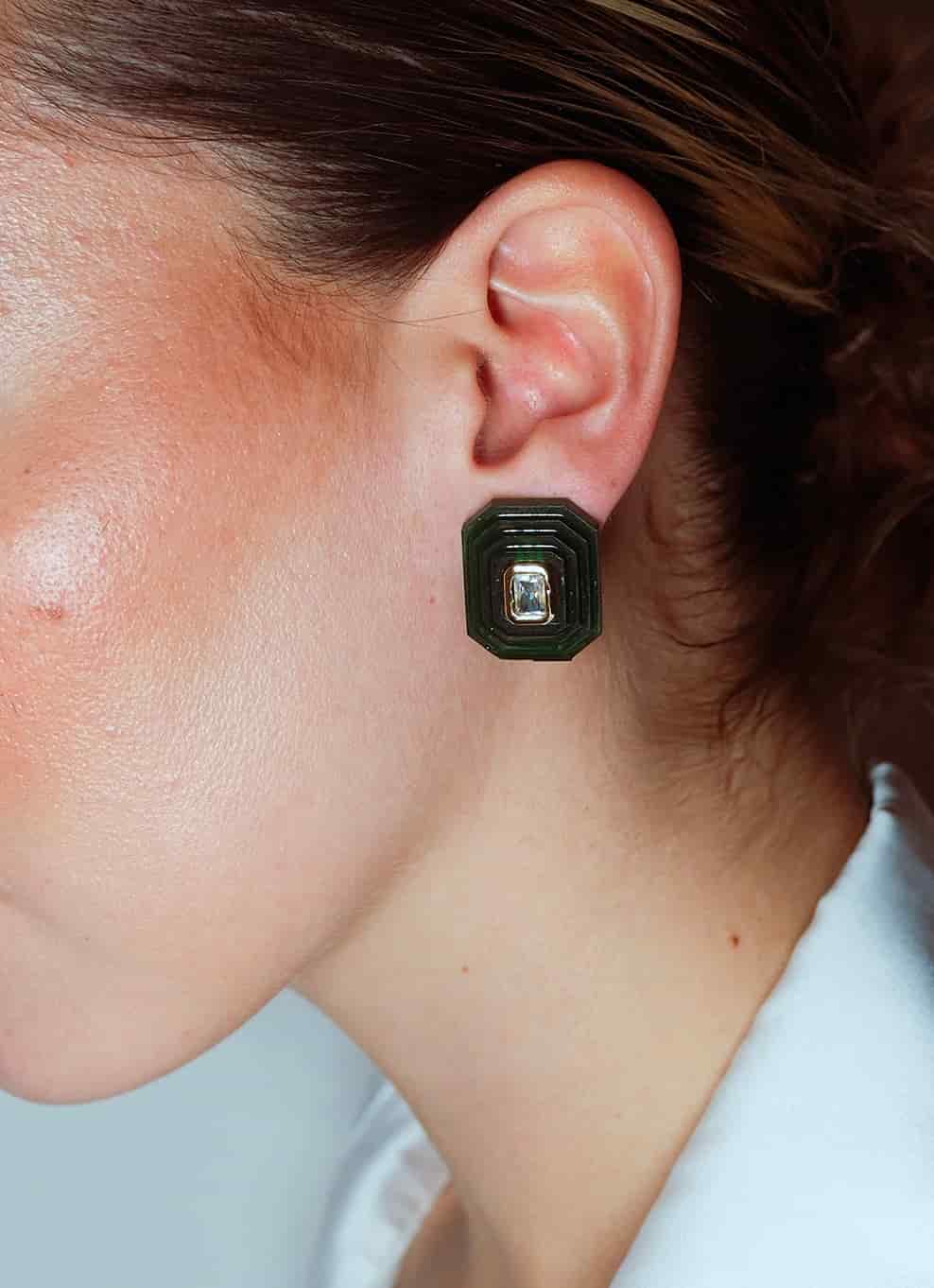 OTTAGONO S - GREEN EARRINGS - miniatura 2