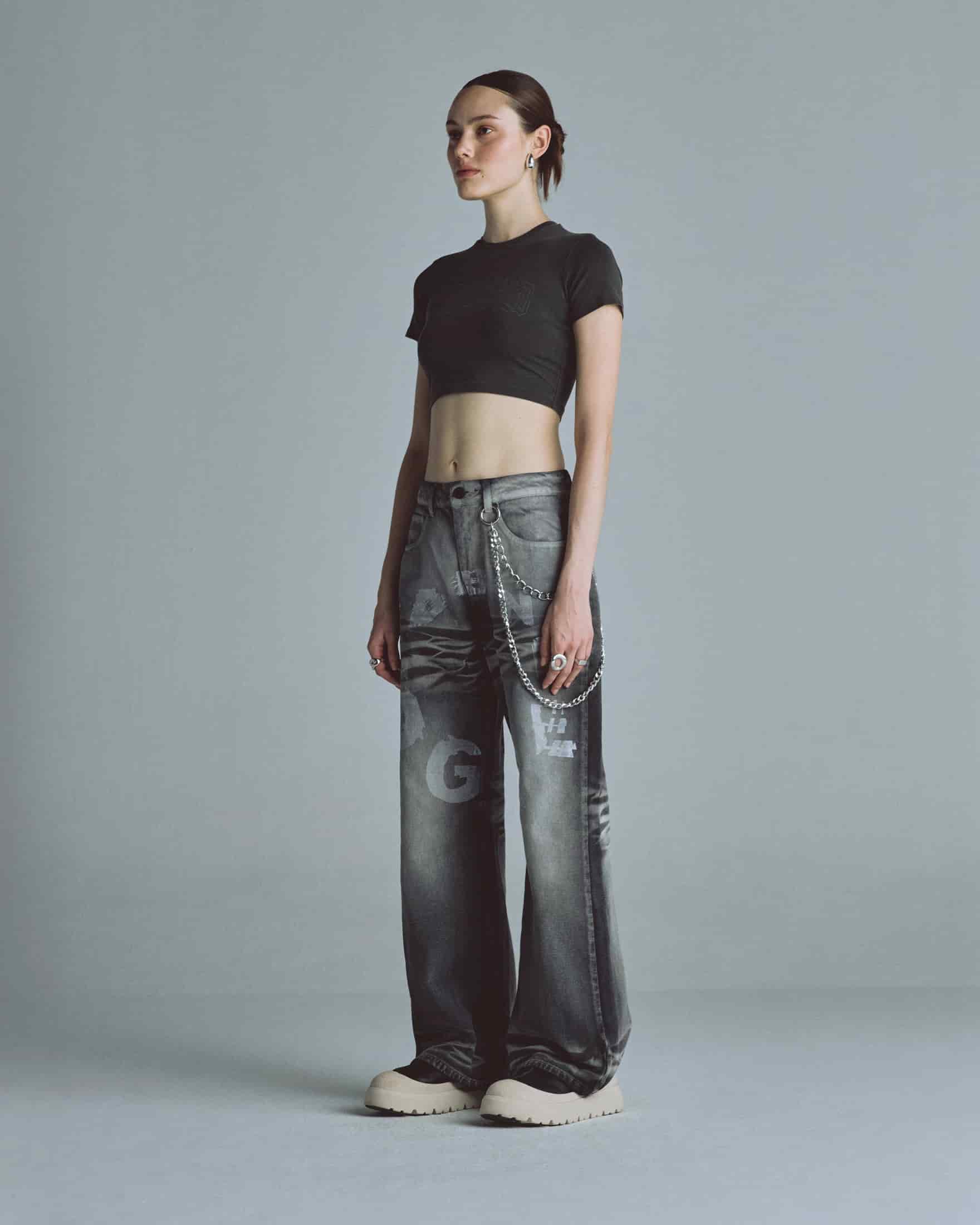 Echoes UNDRGLD Baby Tee Old Washed Gray - miniatura 5