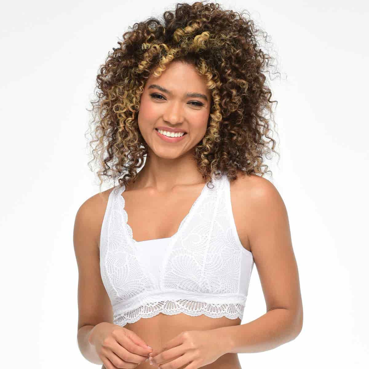 BRALETTE CON SILUETA TRIANGULAR EN ENCAJE - miniatura 6