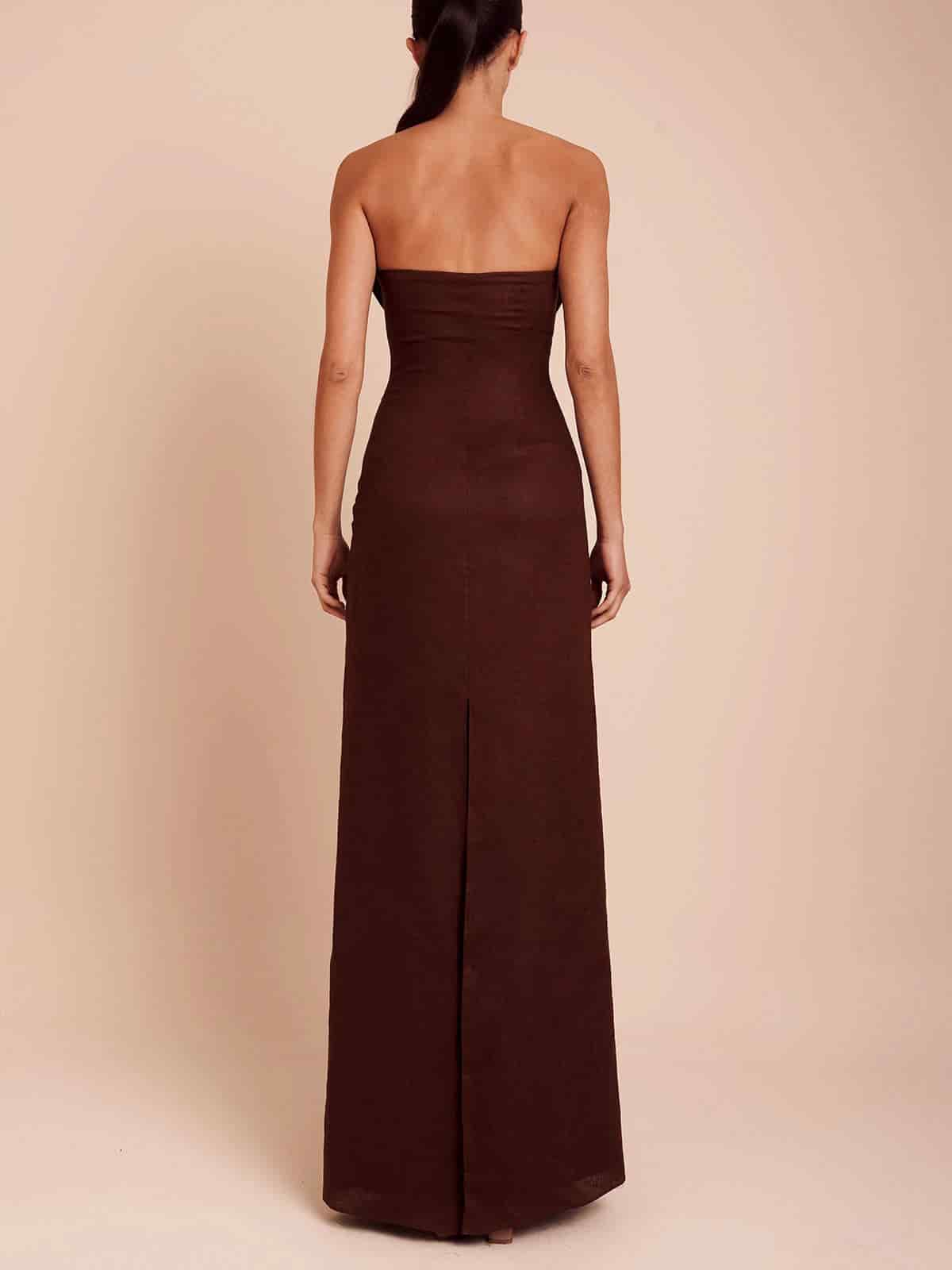 BIANCA DRESS UMBER BROWN - miniatura 4