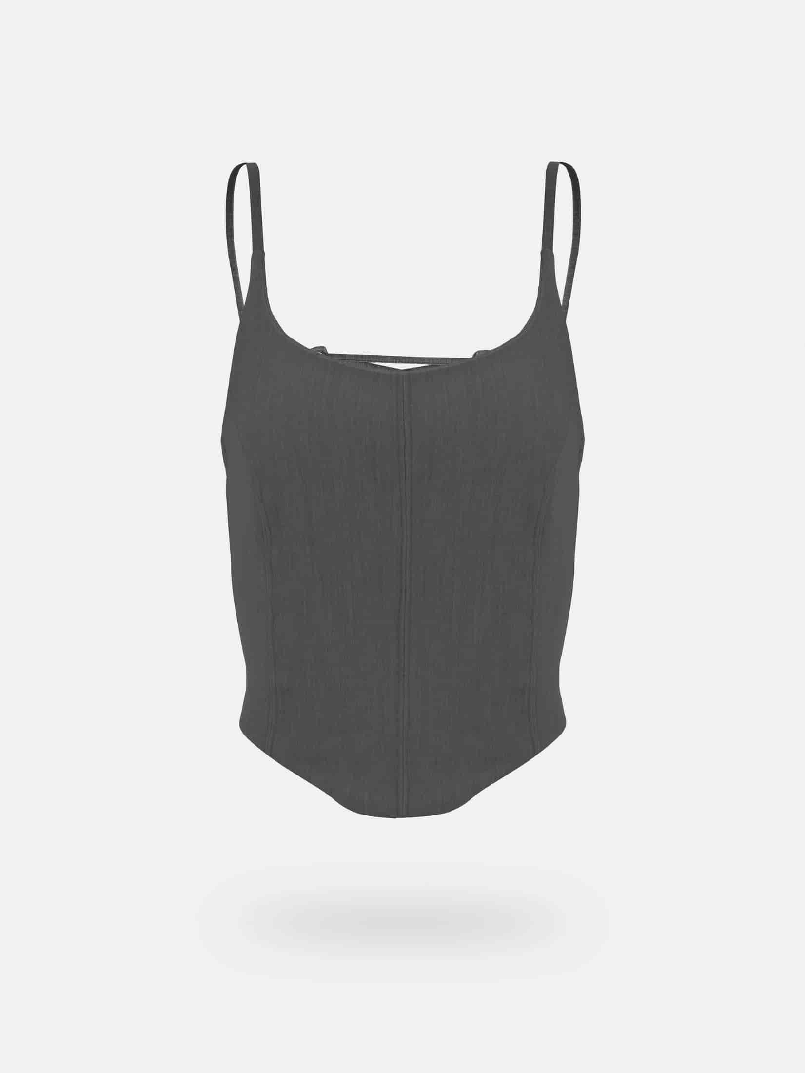 BACK LACE CORSET - GRAY - miniatura 3