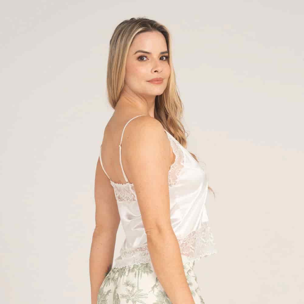 Camisa Satin Tiras Unicolor - miniatura 3