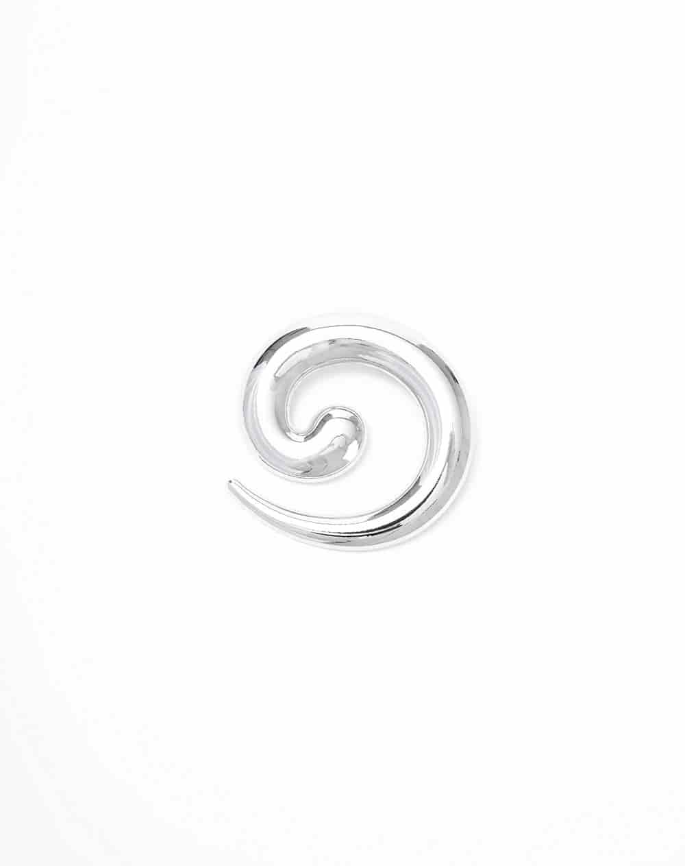 Prendedor espiral plateado mujer - miniatura 1