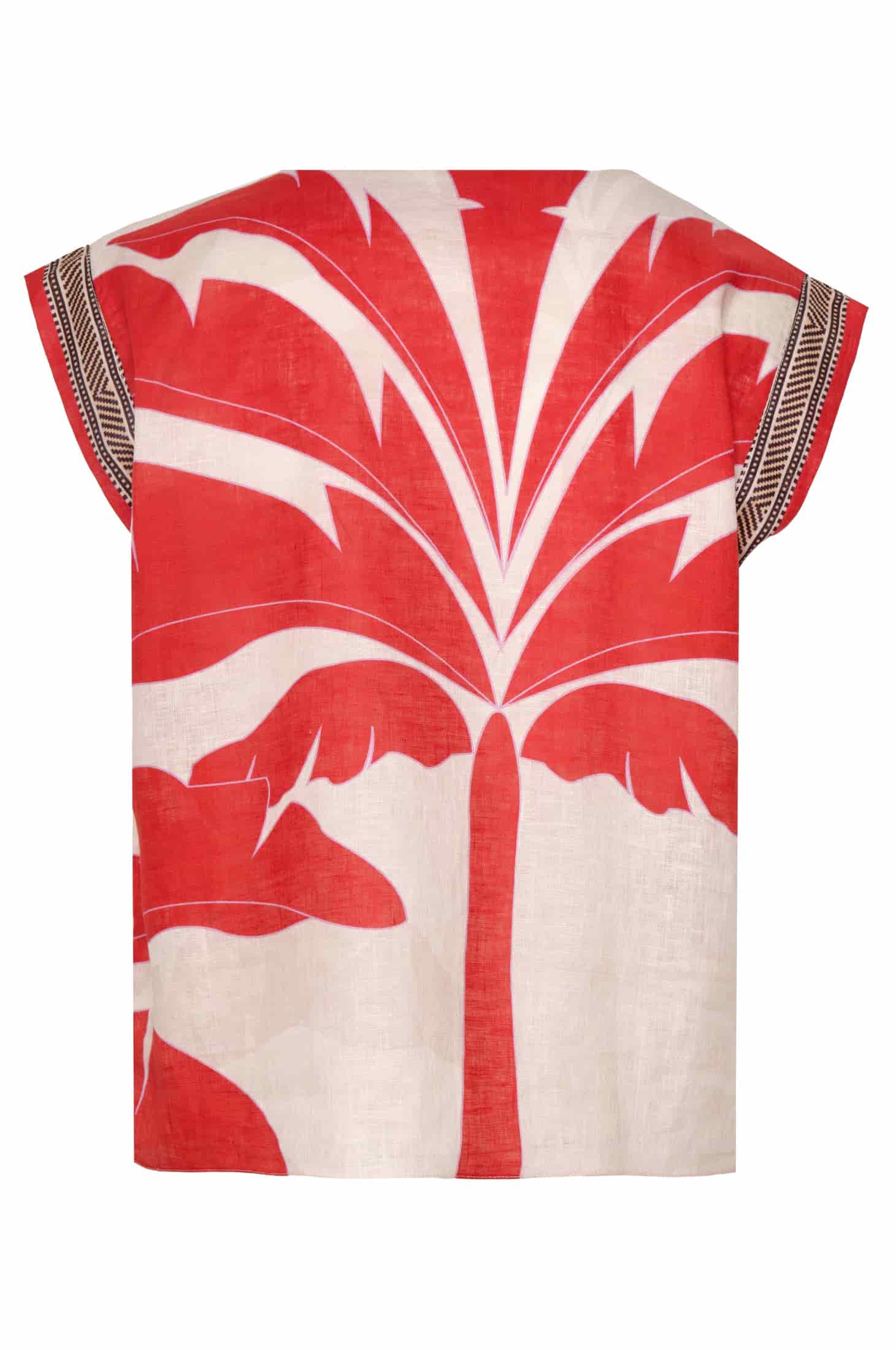 Montera Linen Top / Orange Palms - miniatura 3