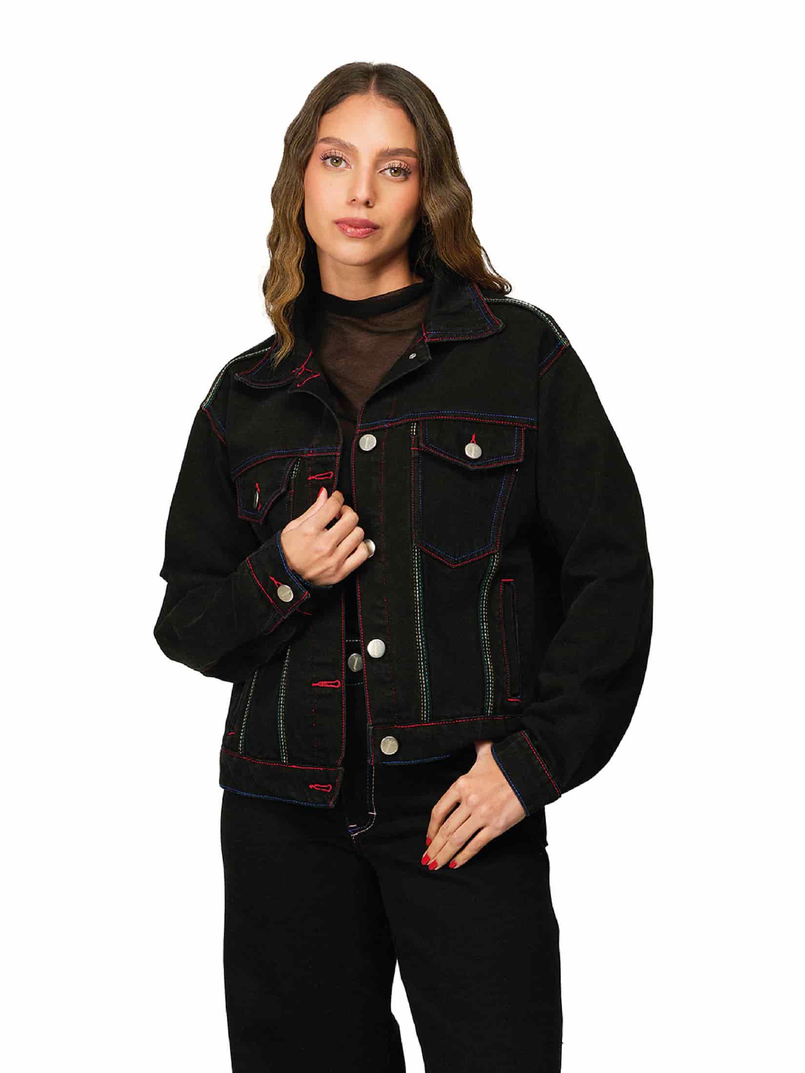 Chaqueta Denim Negra Momento - miniatura 1