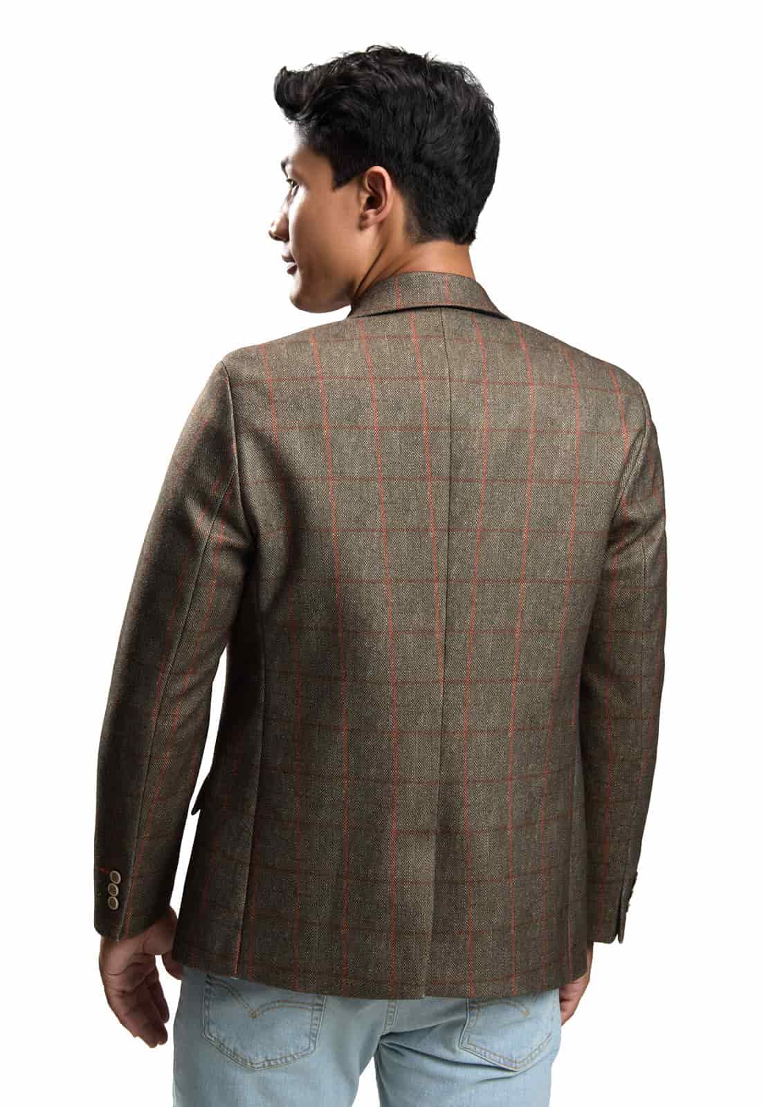 Blazer estampado verde a cuadros - miniatura 3