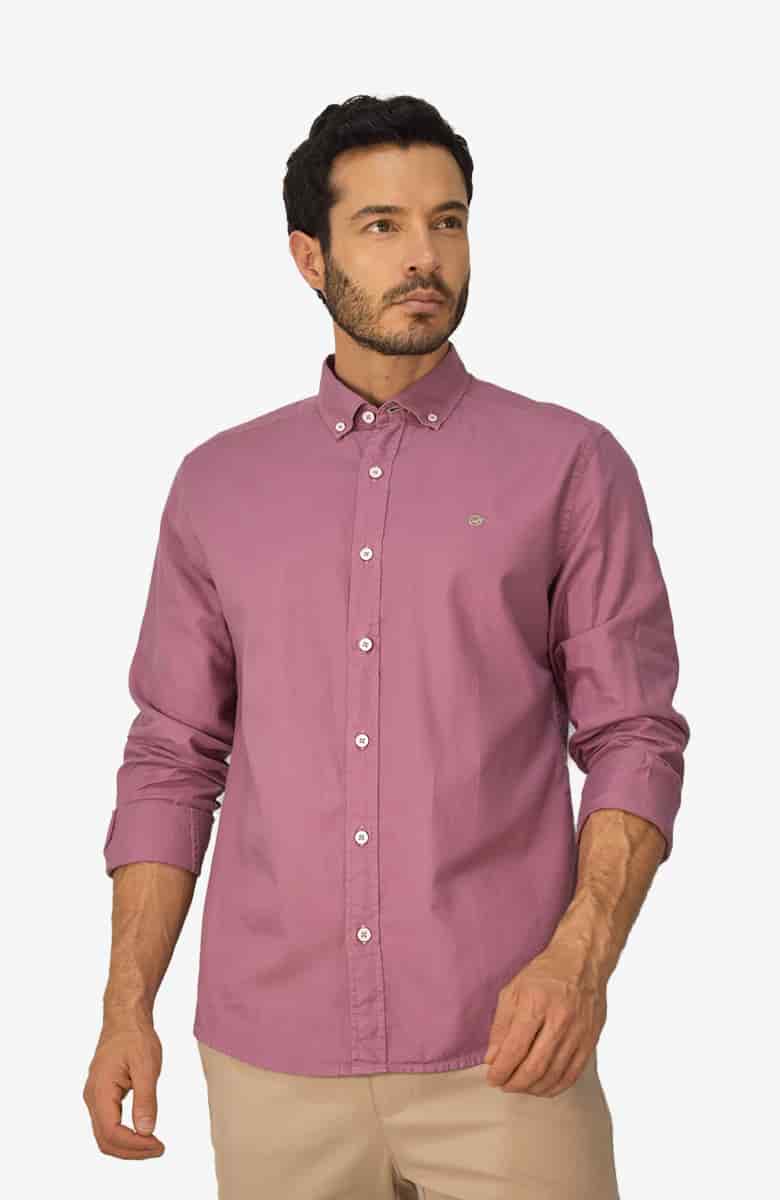 Camisa manga larga Oxford Violeta para Hombre - miniatura 1
