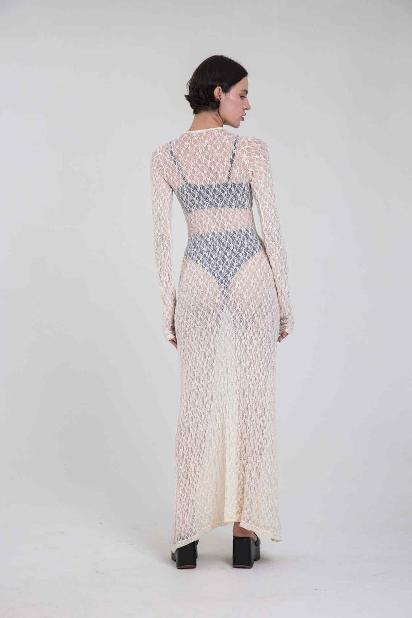 SERENA MARFIL LACE DRESS - miniatura 10