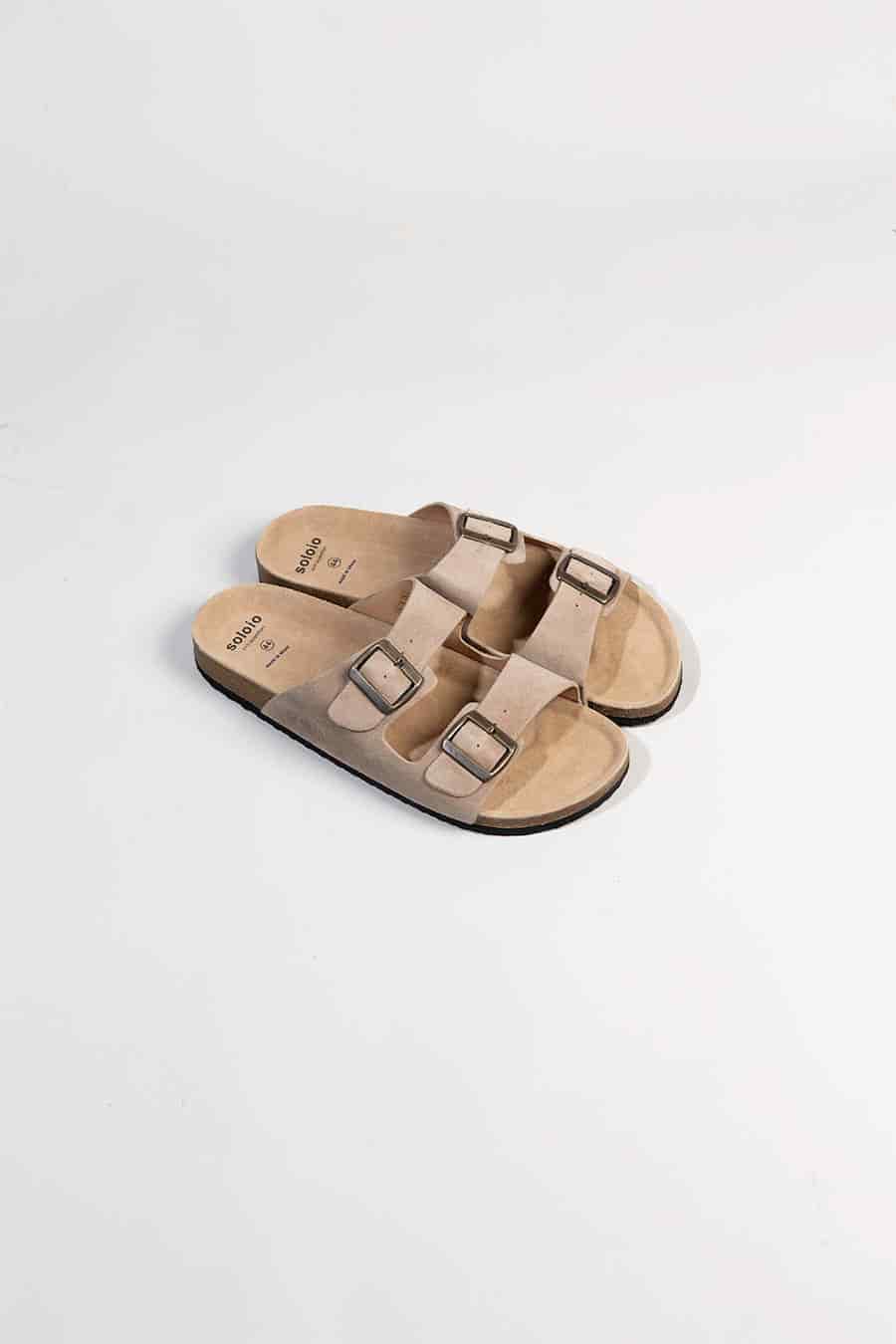 Men's buckle sandal taupe - miniatura 1