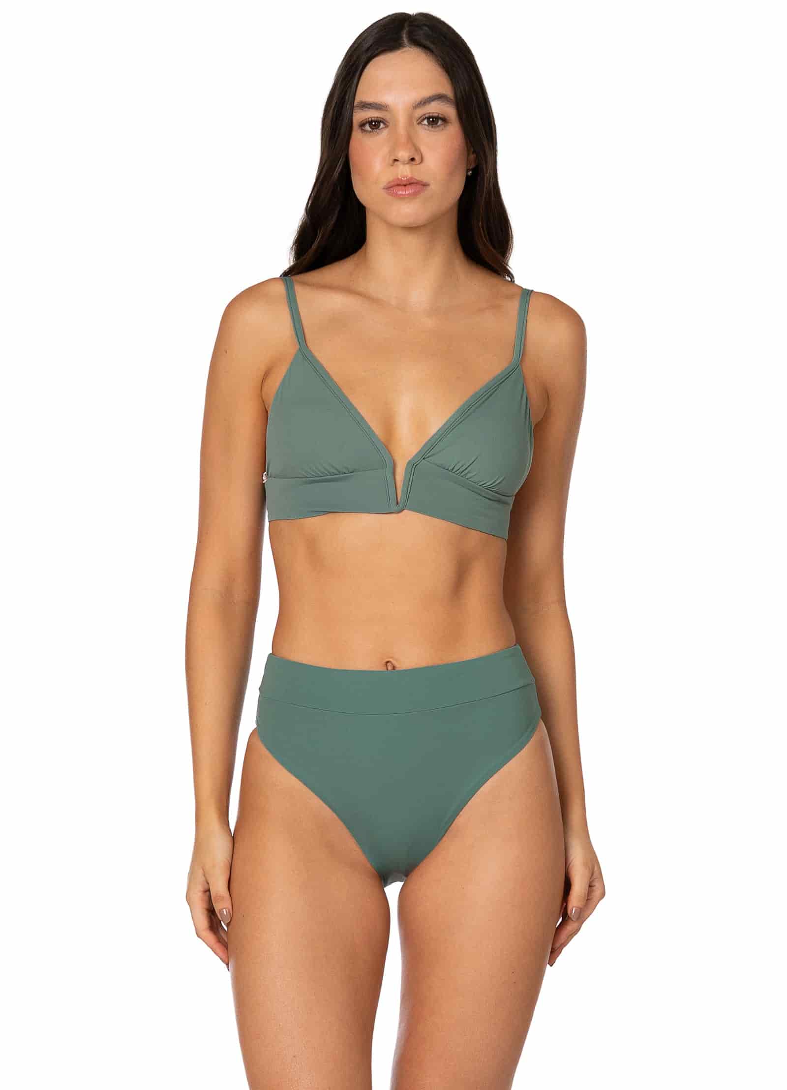 Maaji Eucalyptus Green Suzy Q High Rise Classic Bikini Bottom - miniatura 4