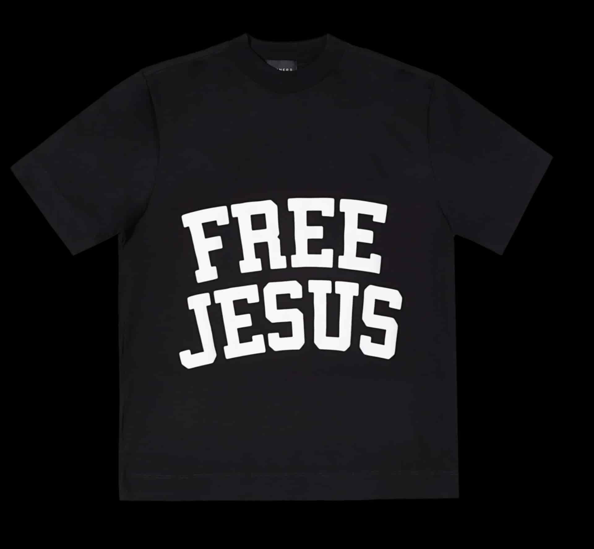 FREE JESUS BLACK T-SHIRT - miniatura 1