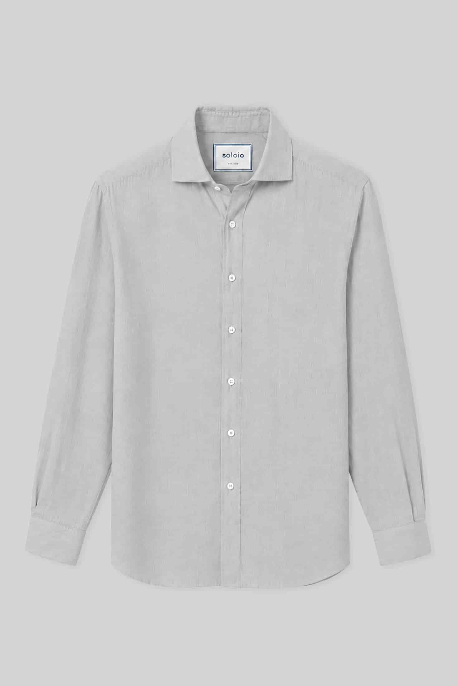 Men's linen shirt icy gray - miniatura 3