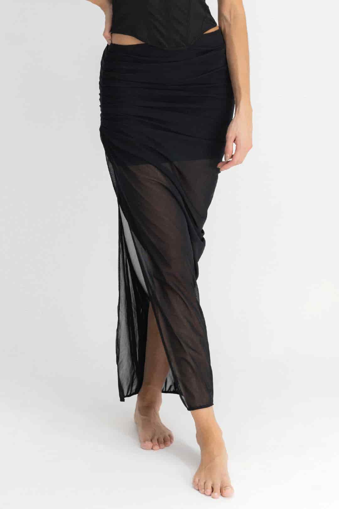 SET CORSE, FALDA & PANTY AISA NEGRO - miniatura 5