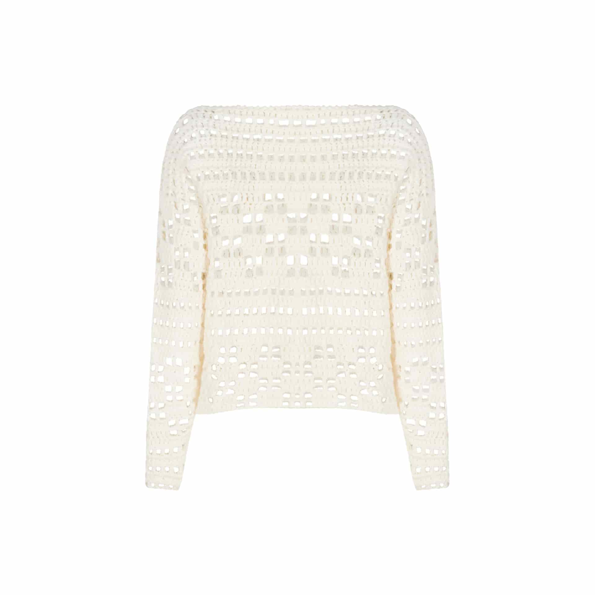 MARGARA CROCHET MESH SWEATER - miniatura 2