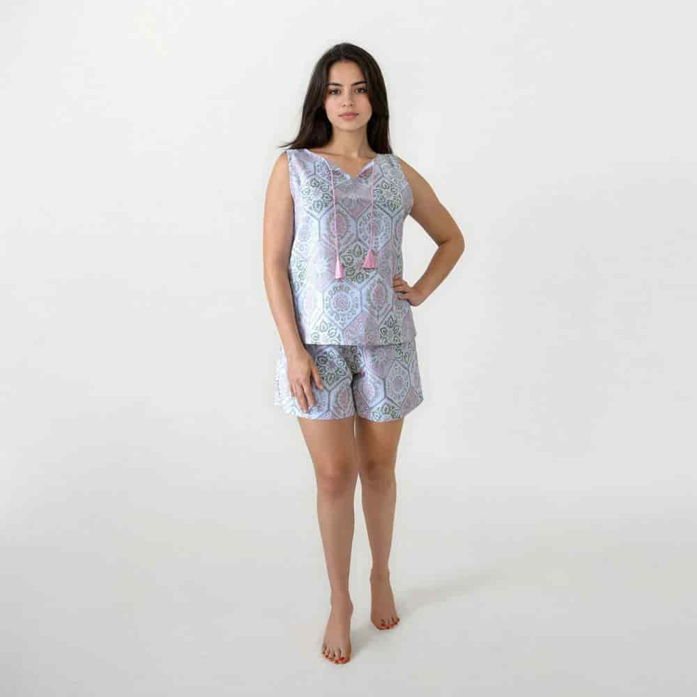 Conjunto de Pijama Short Jardines del Amanecer. - miniatura 1