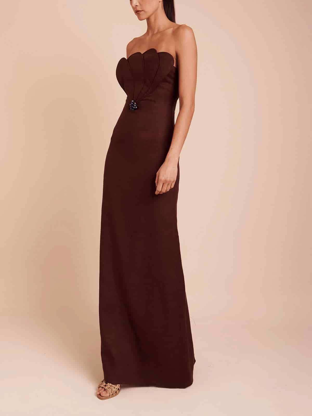 BIANCA DRESS UMBER BROWN - miniatura 3