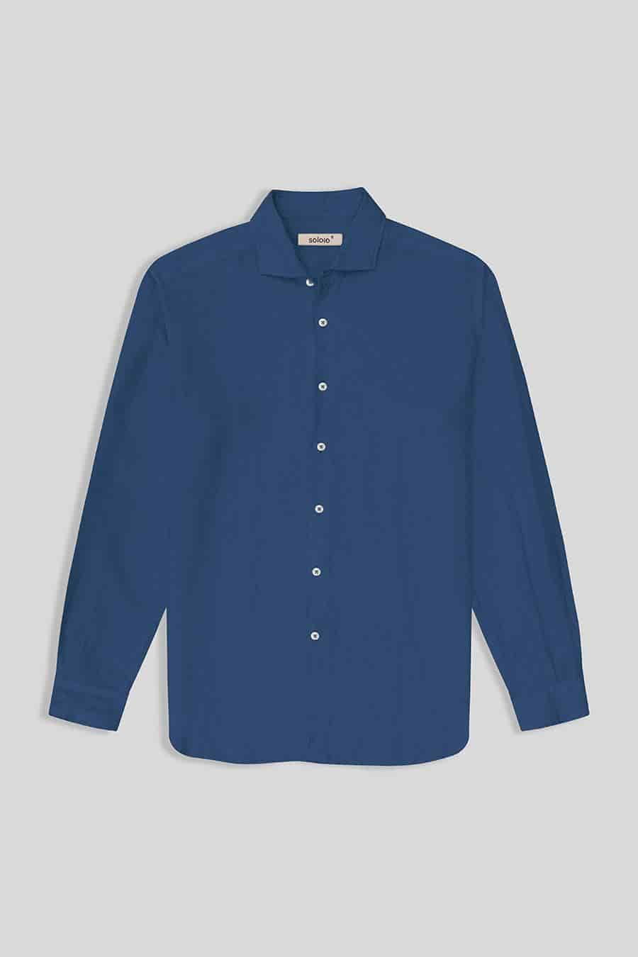 Men's linen shirt jeans basic - miniatura 1