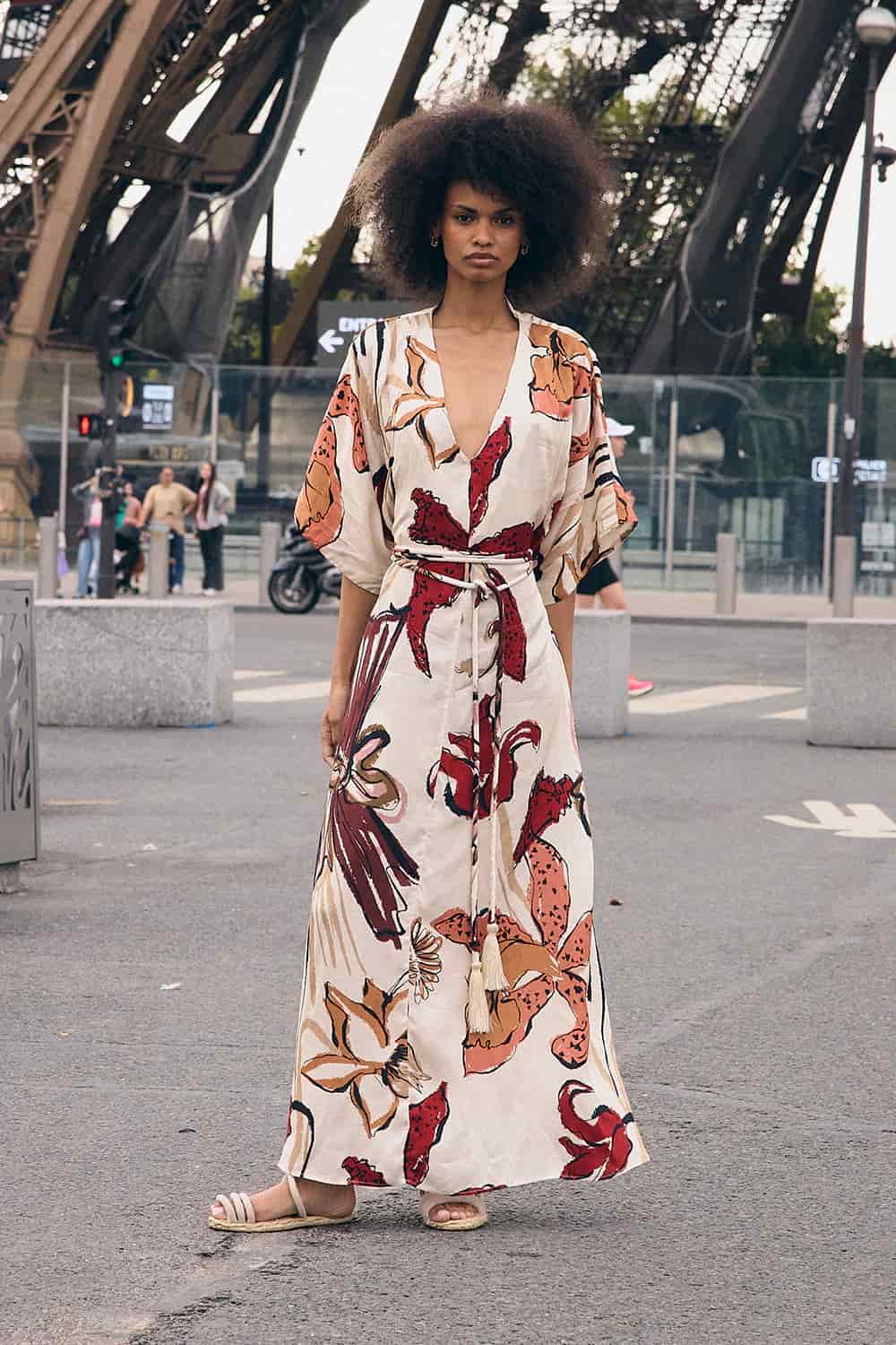 Vestido lírica ivory burgundy - miniatura 1