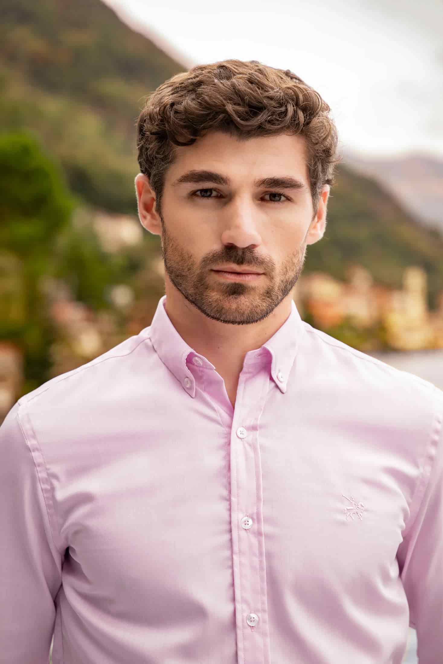 Camisa No Iron Hombre Rosada - miniatura 4