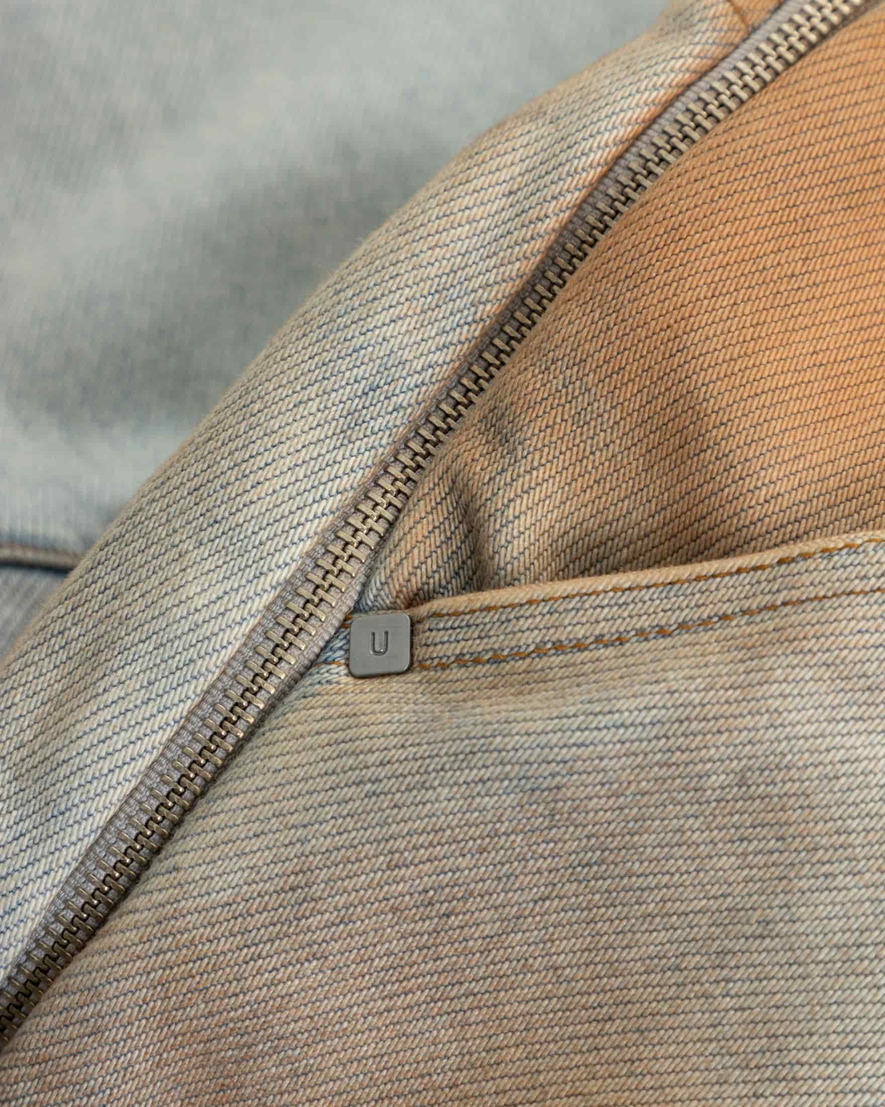Spring UNDRGLD Zip Up Wide Jeans Brown - miniatura 5