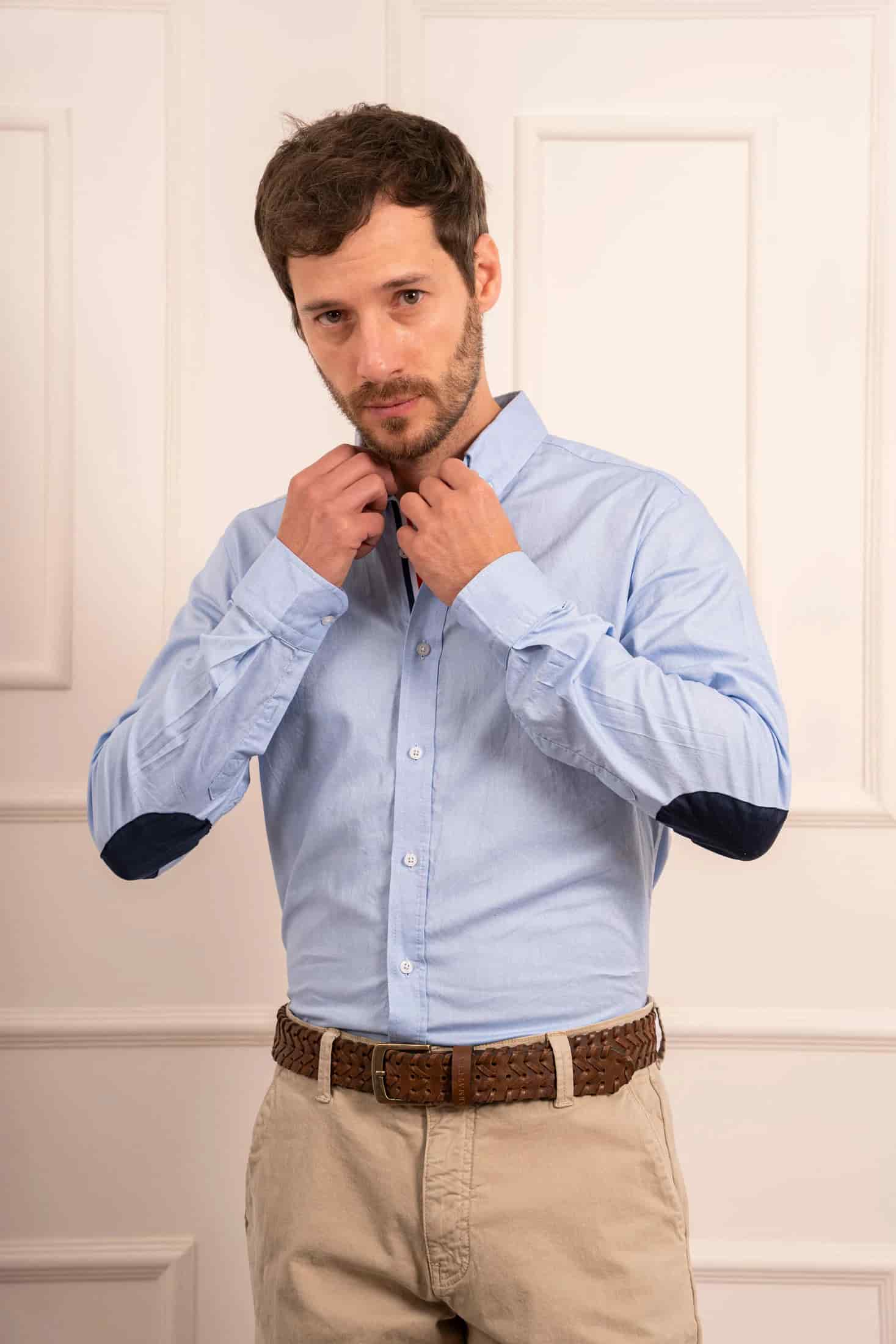 Camisa France Algodón Hombre Azul - miniatura 1