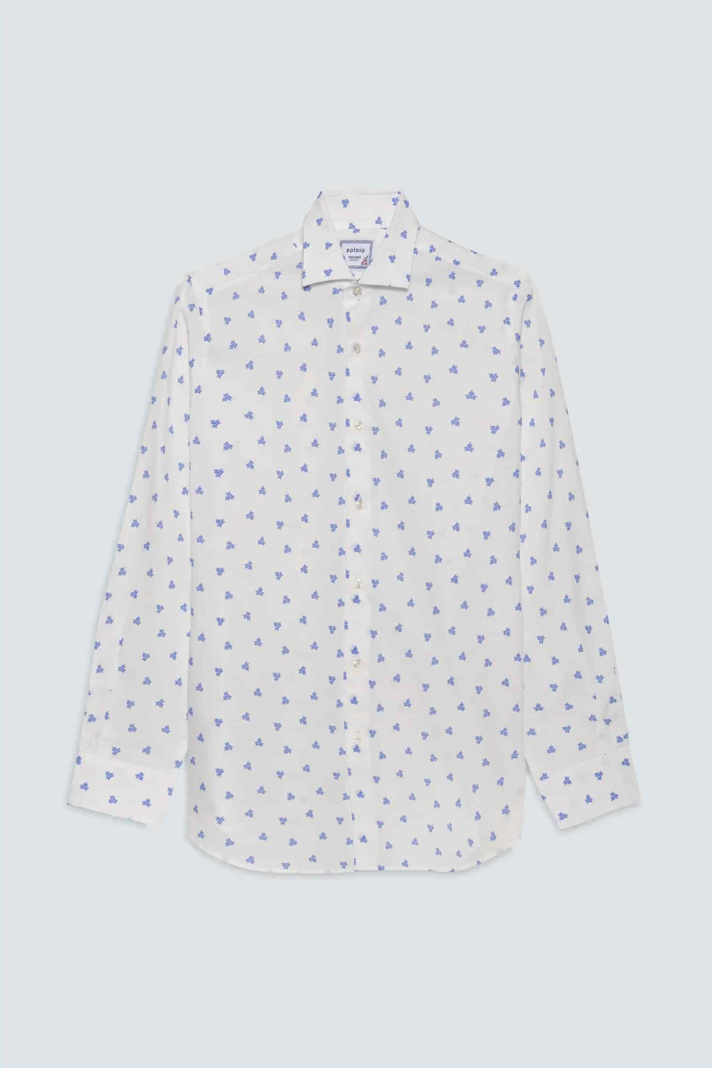 Men's cotton shirt white pomagranate - miniatura 1