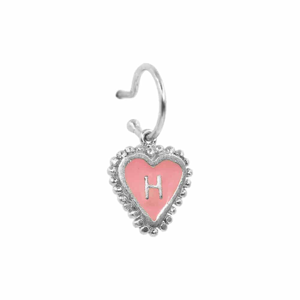 PreOrder Baby Hoops 9mm Letra Heart Plata - miniatura 15