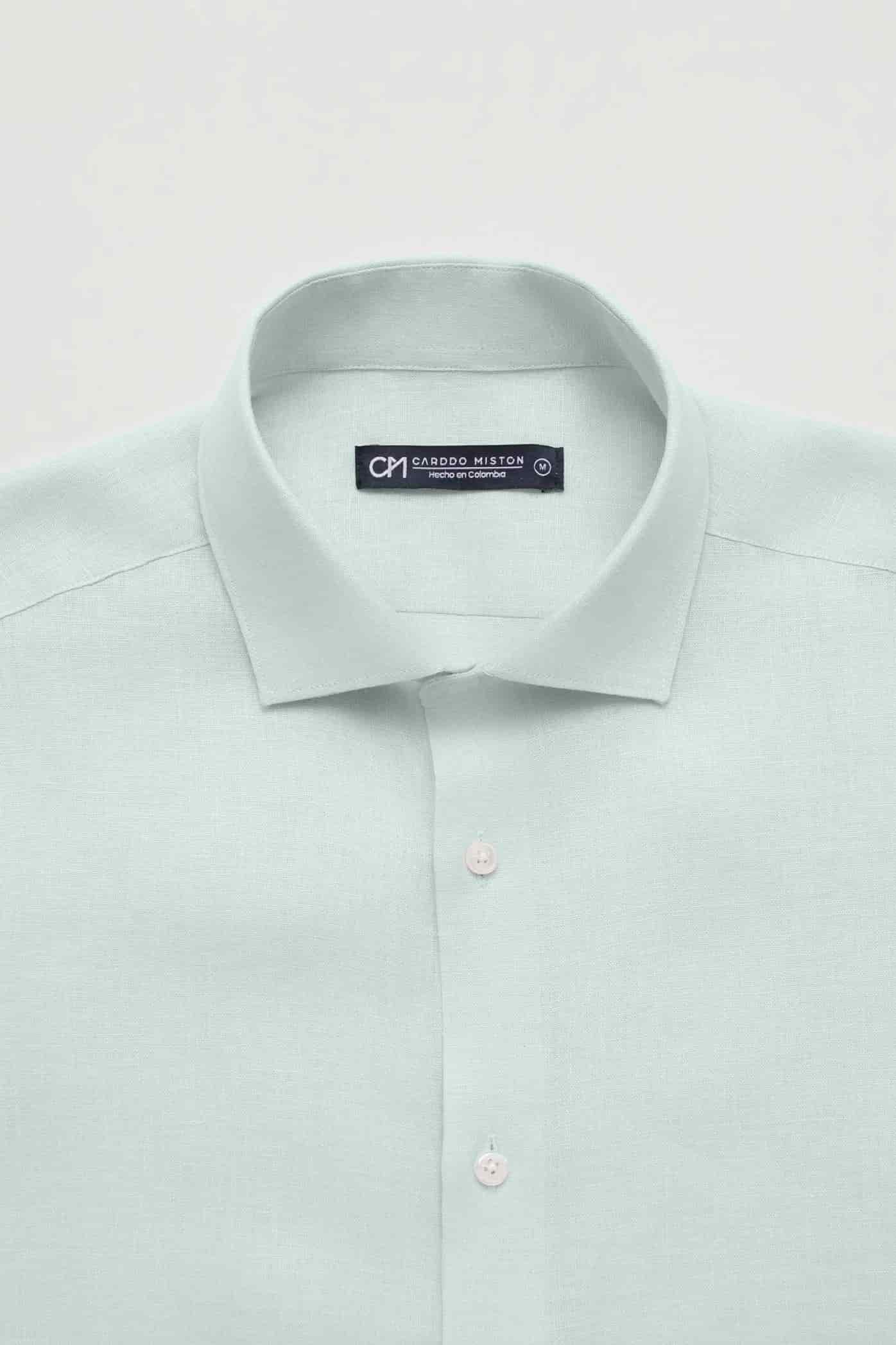 Camisa Button Under Lino Menta - miniatura 2
