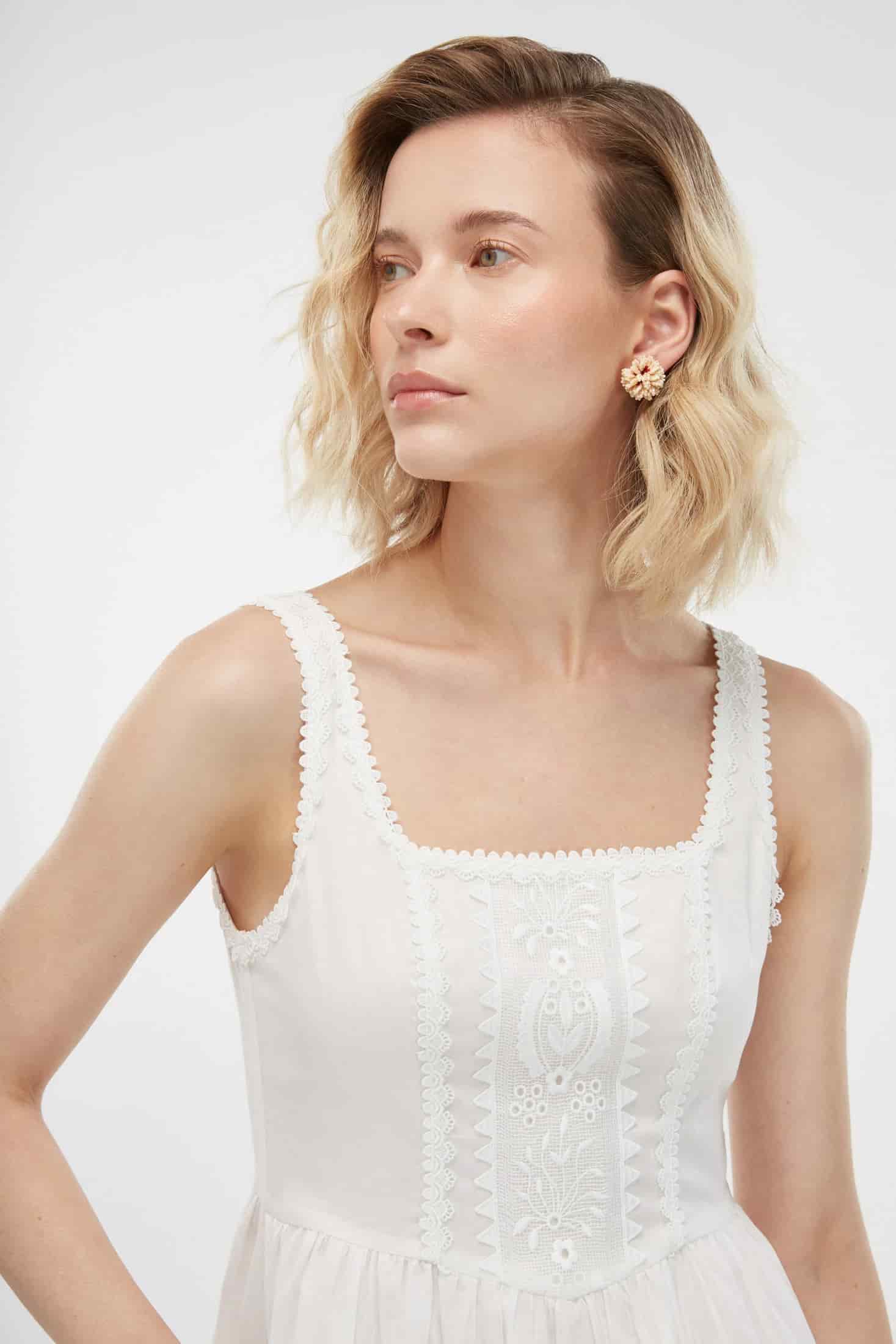 ALBA MIDI DRESS WHITE - miniatura 7